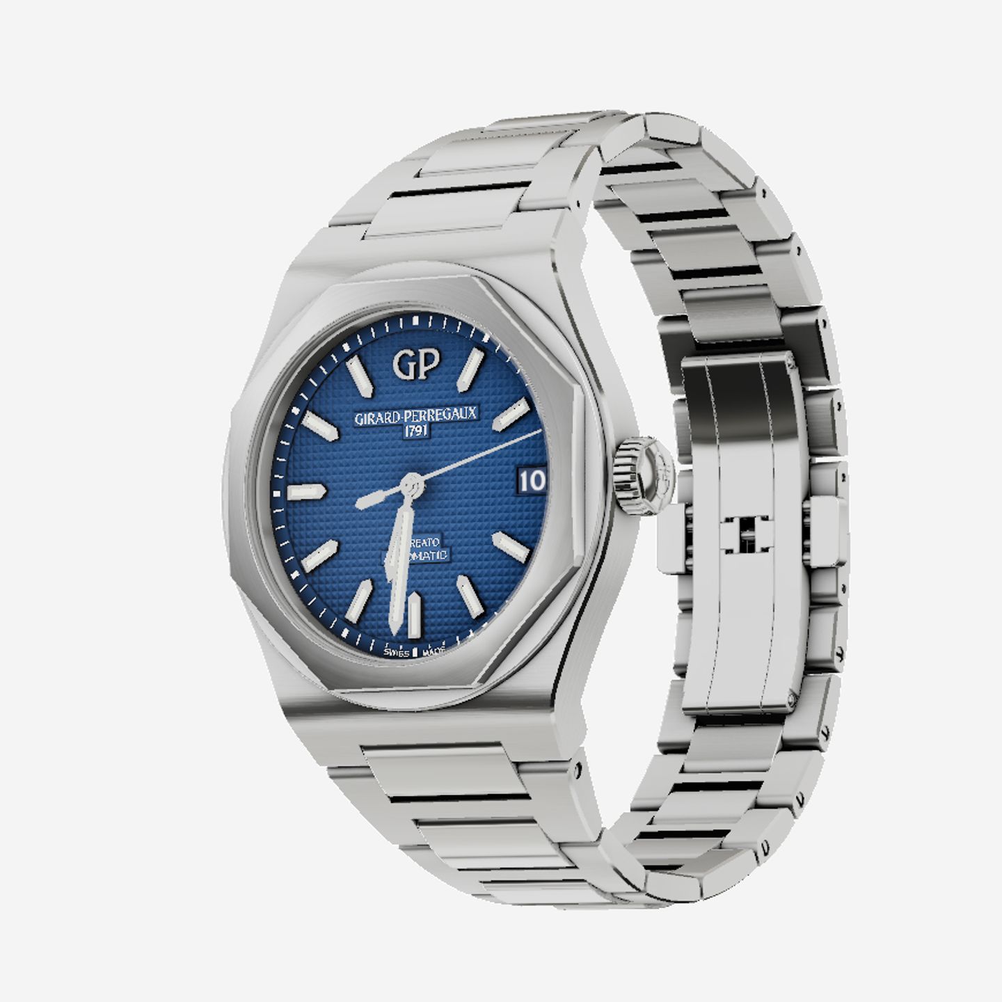 Girard-Perregaux Laureato 81010-11-431-11A (2022) - Blauw wijzerplaat 42mm Staal (1/1)