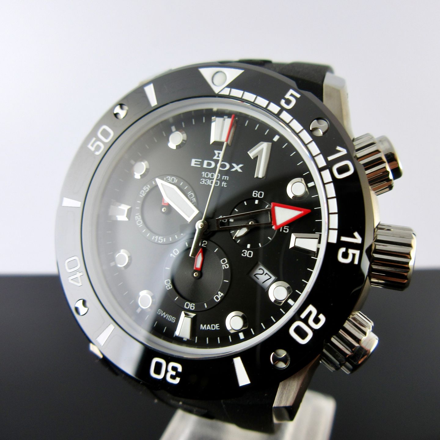 Edox Unknown 10242-TIN-NIN (2025) - Black dial 45 mm Titanium case (4/8)