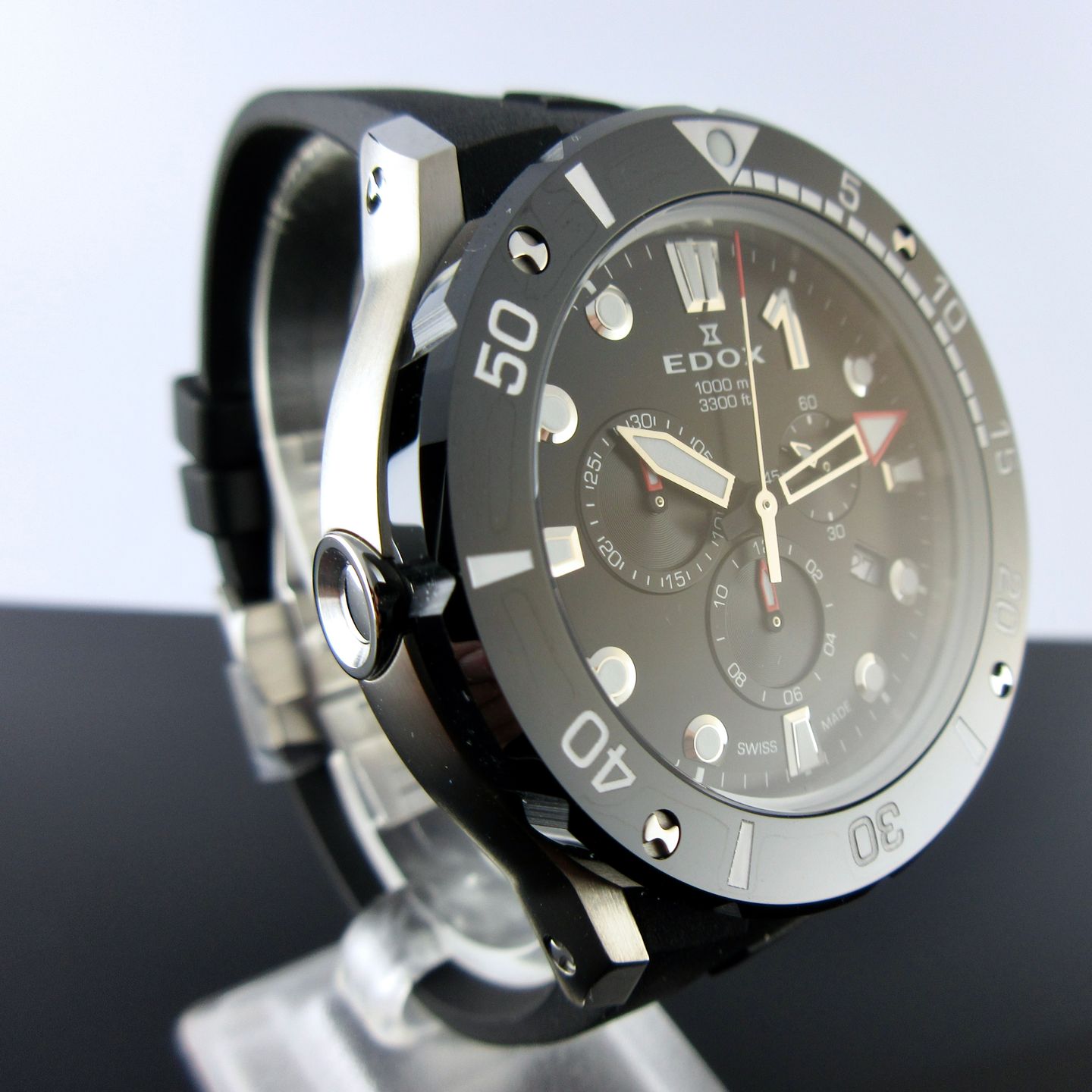 Edox Unknown 10242-TIN-NIN (2025) - Black dial 45 mm Titanium case (2/8)