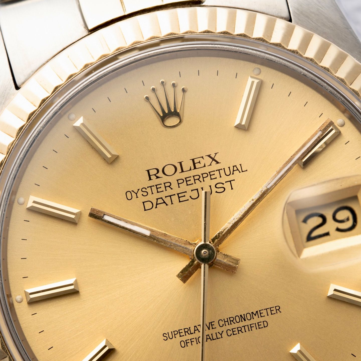 Rolex Datejust 36 16013 (1981) - Gold dial 36 mm Gold/Steel case (6/8)