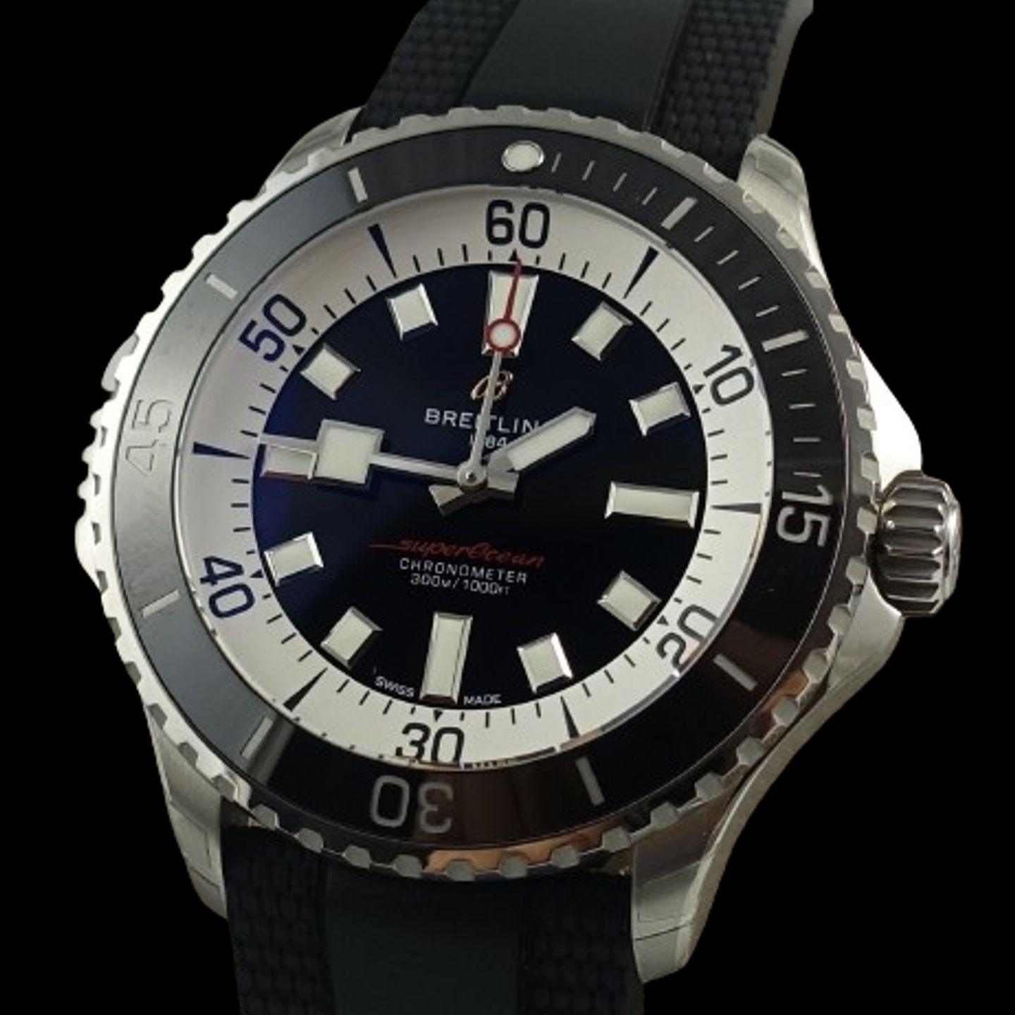 Breitling Superocean A17378211B1S1 (2024) - Zwart wijzerplaat 46mm Staal (2/8)