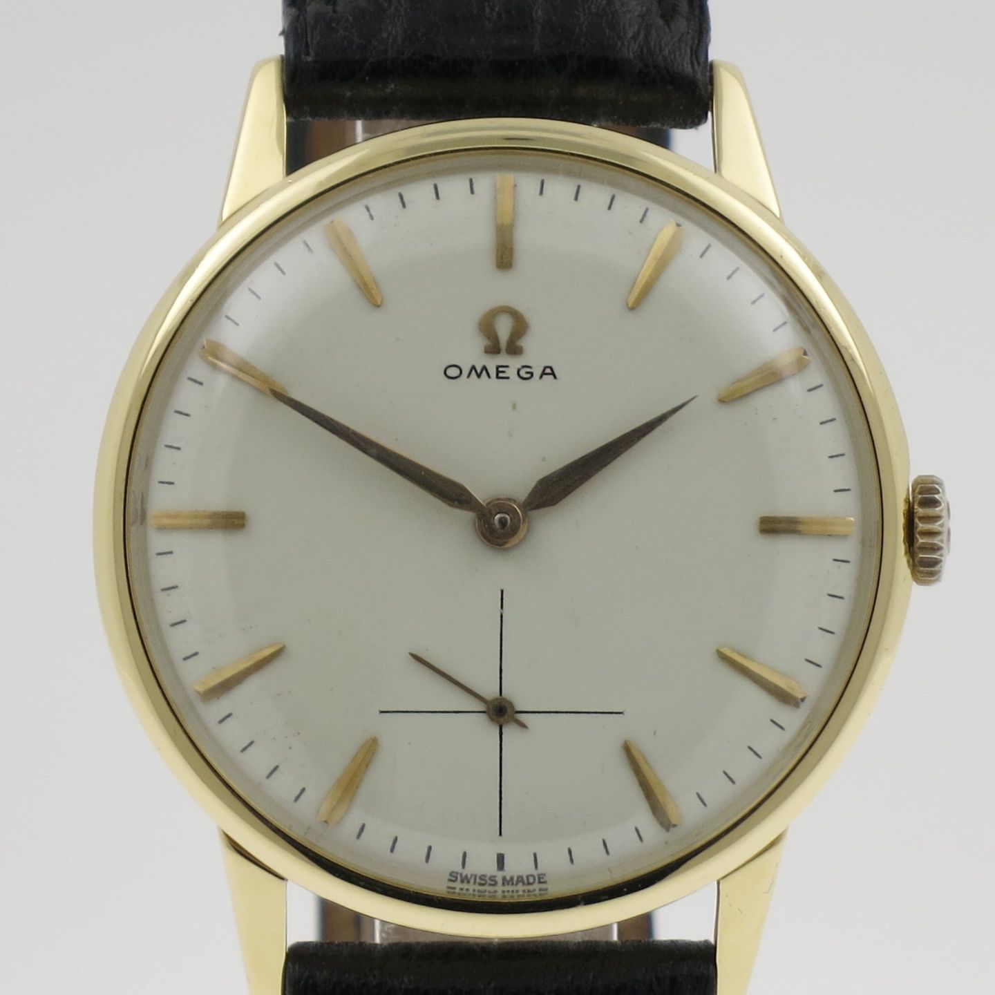 Omega Vintage 14715 2 (1961) - White dial 34 mm Yellow Gold case (1/4)
