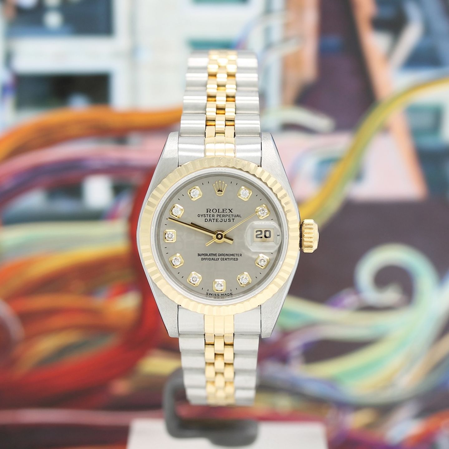 Rolex Lady-Datejust 69173 (1999) - Grey dial 26 mm Gold/Steel case (3/8)