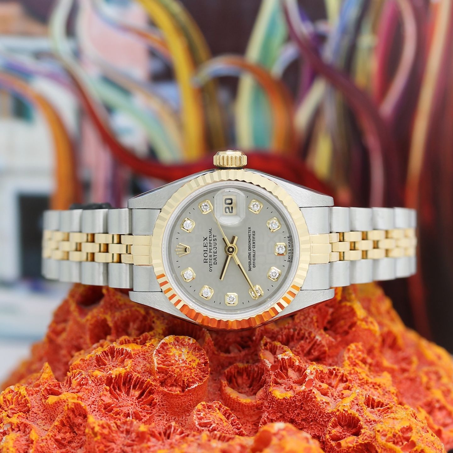 Rolex Lady-Datejust 69173 (1999) - Grey dial 26 mm Gold/Steel case (5/8)