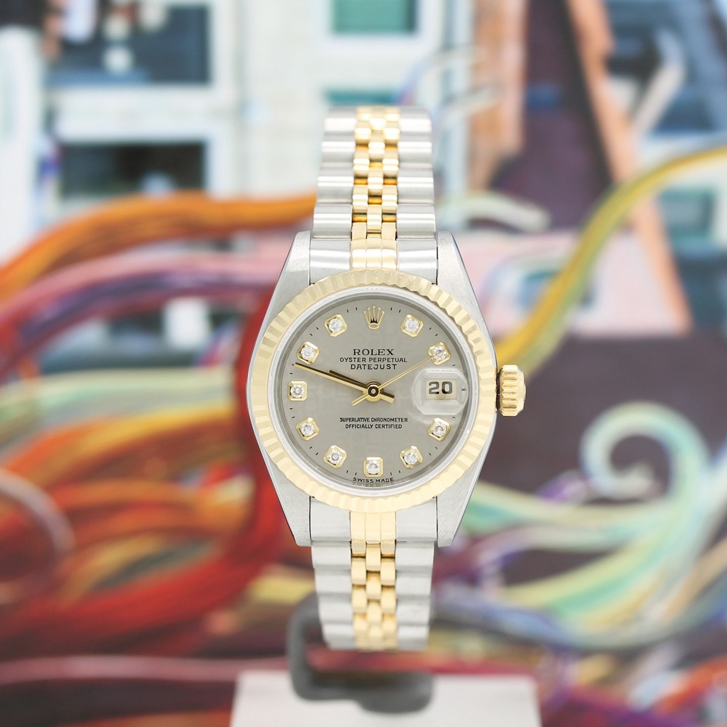 Rolex Lady-Datejust 69173 (1999) - Grey dial 26 mm Gold/Steel case (4/8)