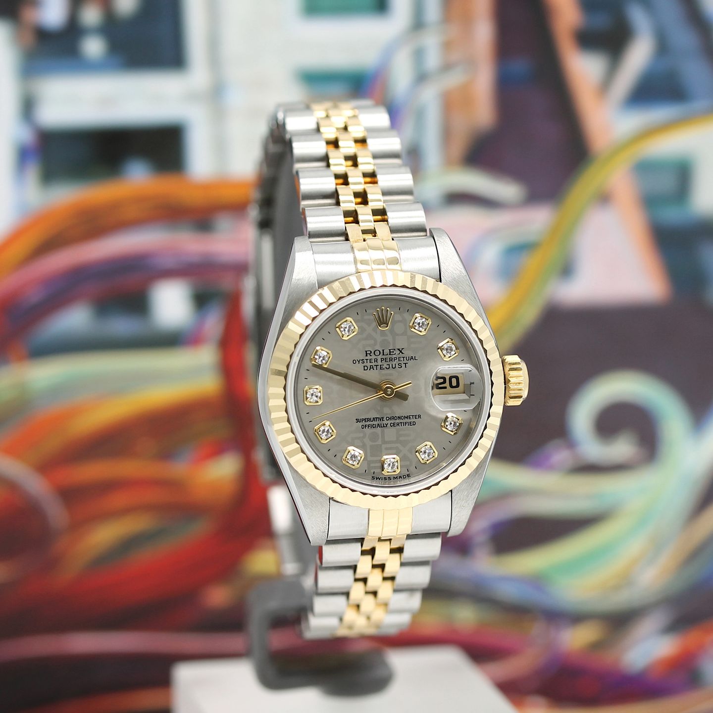 Rolex Lady-Datejust 69173 (1999) - Grey dial 26 mm Gold/Steel case (7/8)