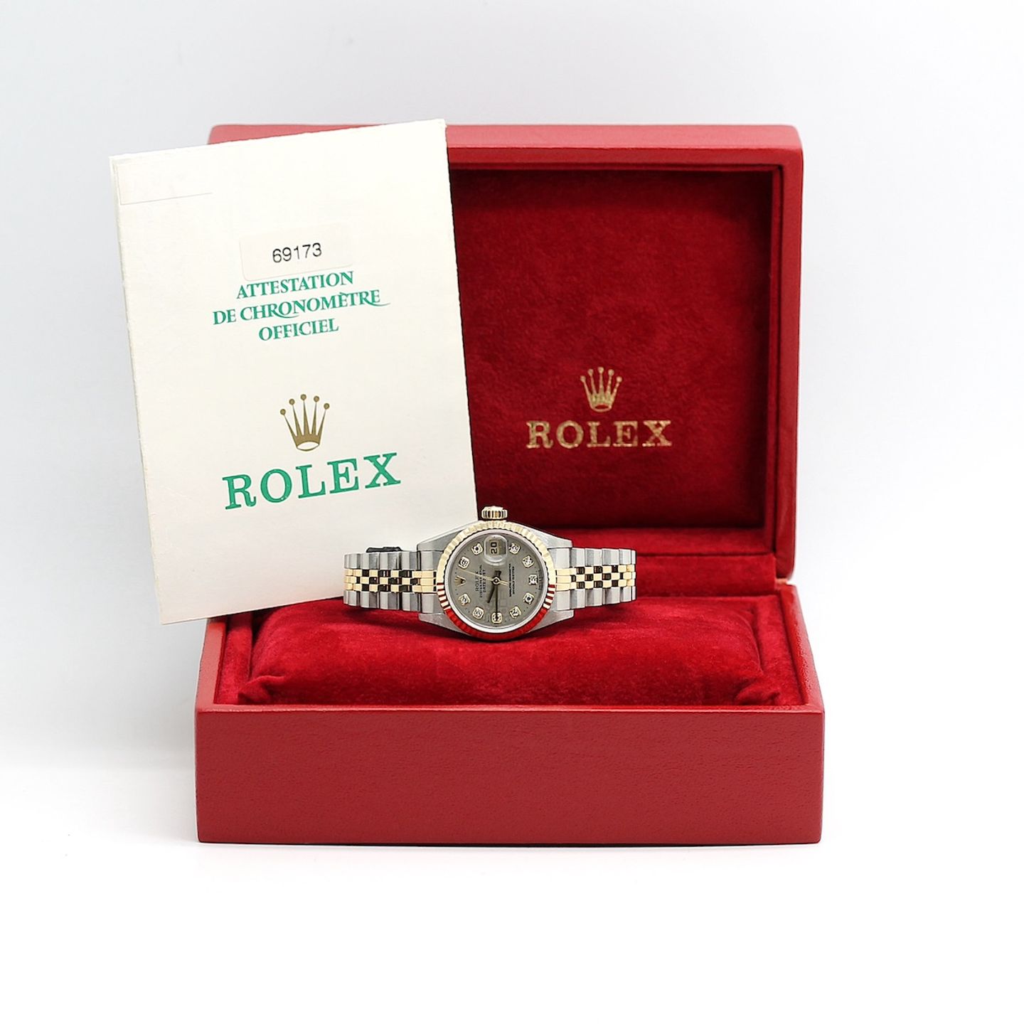 Rolex Lady-Datejust 69173 (1999) - Grey dial 26 mm Gold/Steel case (1/8)