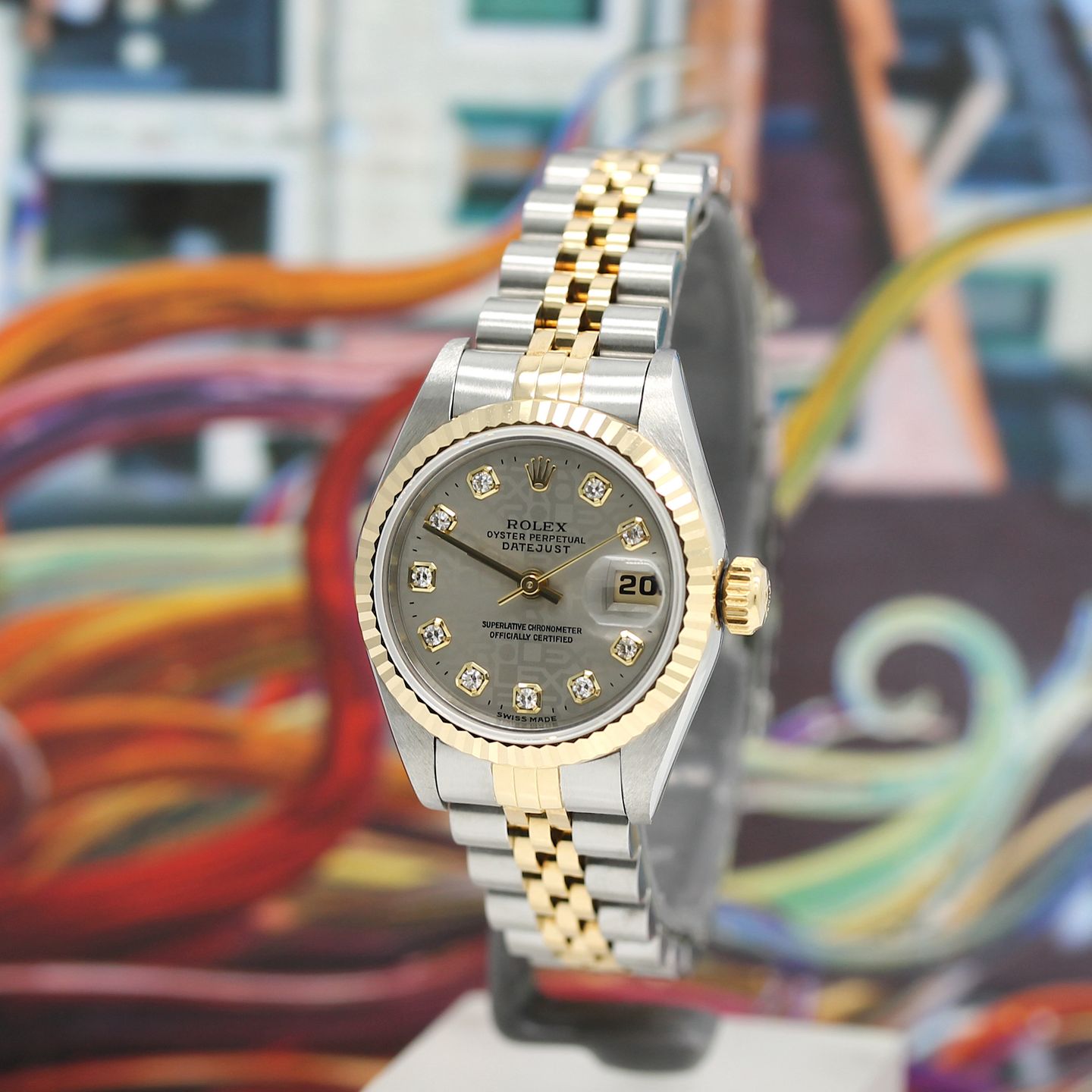 Rolex Lady-Datejust 69173 (1999) - Grey dial 26 mm Gold/Steel case (8/8)