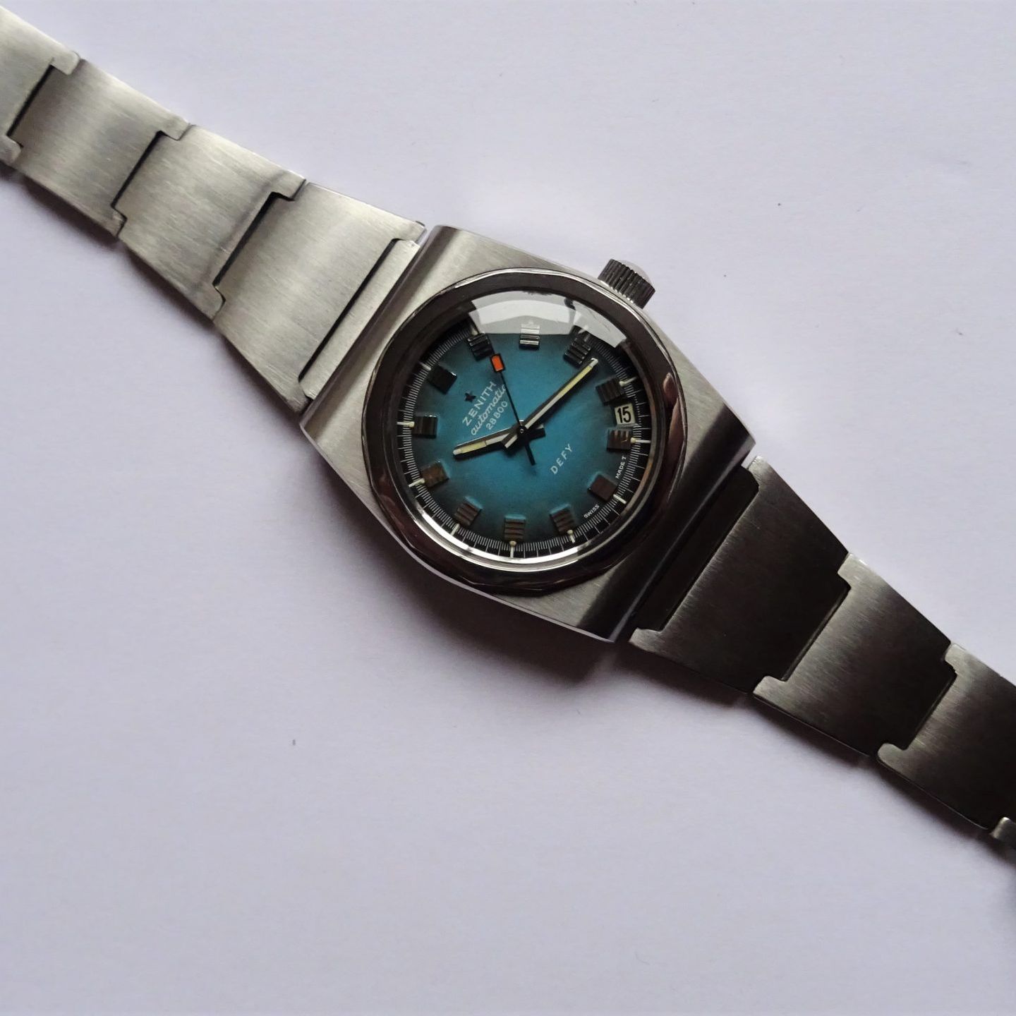 Zenith Defy A7682 (1971) - Blauw wijzerplaat 38mm Staal (3/8)