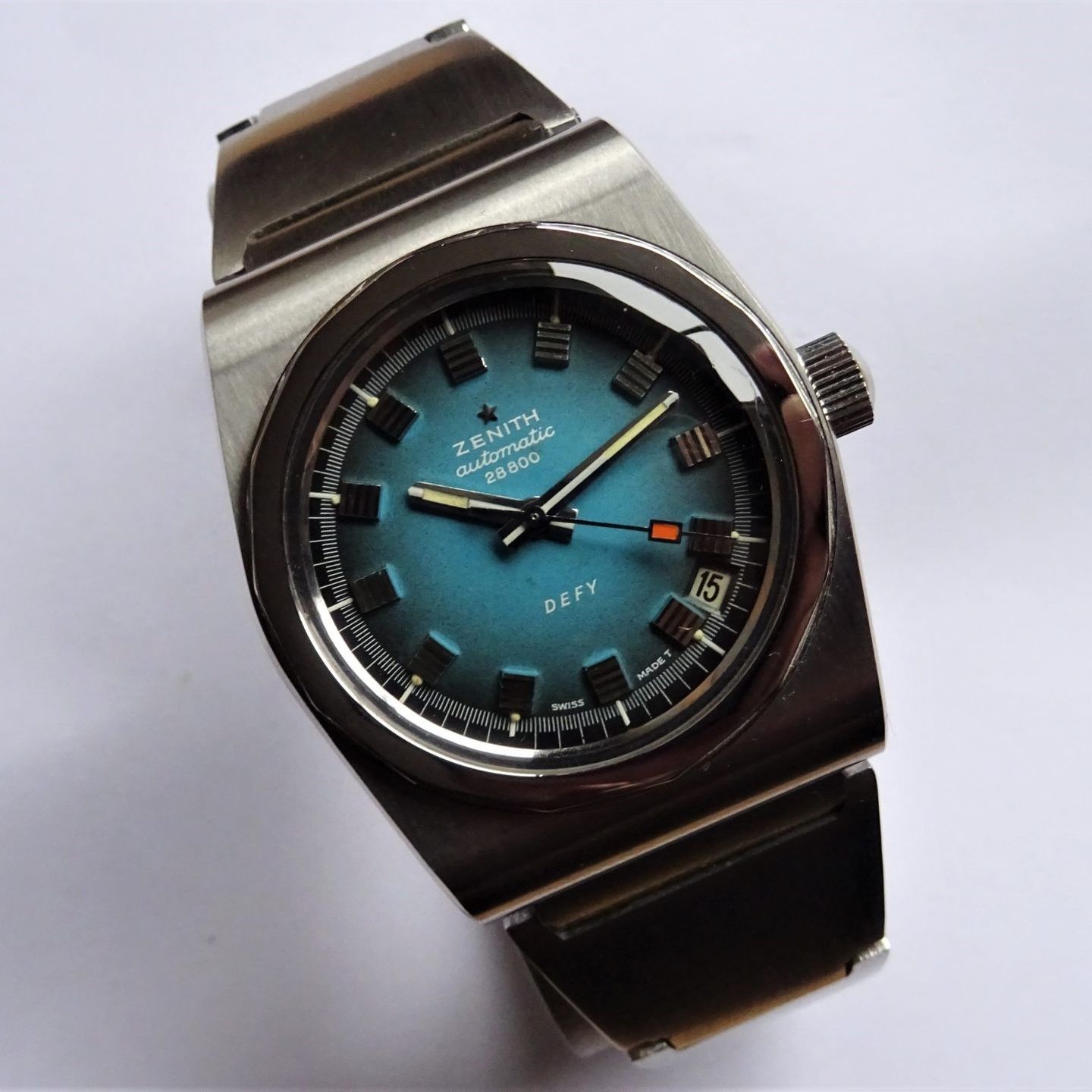 Zenith Defy A7682 (1971) - Blauw wijzerplaat 38mm Staal (1/8)