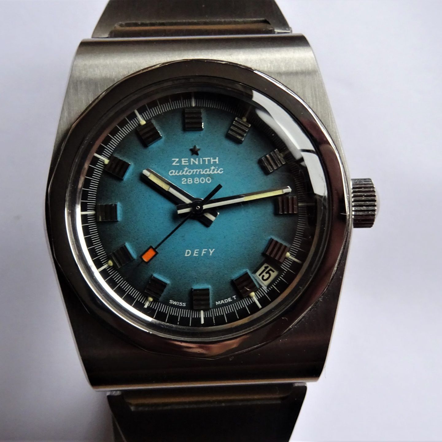 Zenith Defy A7682 (1971) - Blauw wijzerplaat 38mm Staal (2/8)