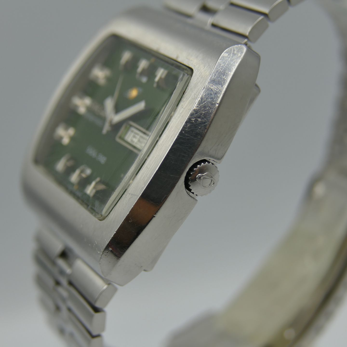 Enicar Vintage 70's vintage watch mens Enicar DDS 240 automatic AR 167 green dial rare 39mm - (4/8)