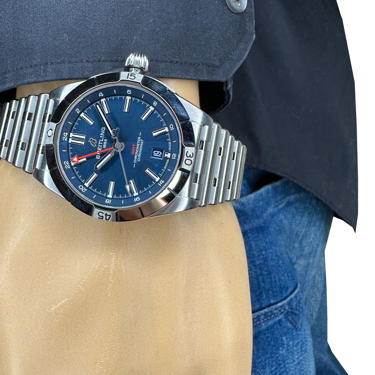 Breitling Chronomat GMT A32398101C1A1 (2024) - Blauw wijzerplaat 40mm Staal (3/8)