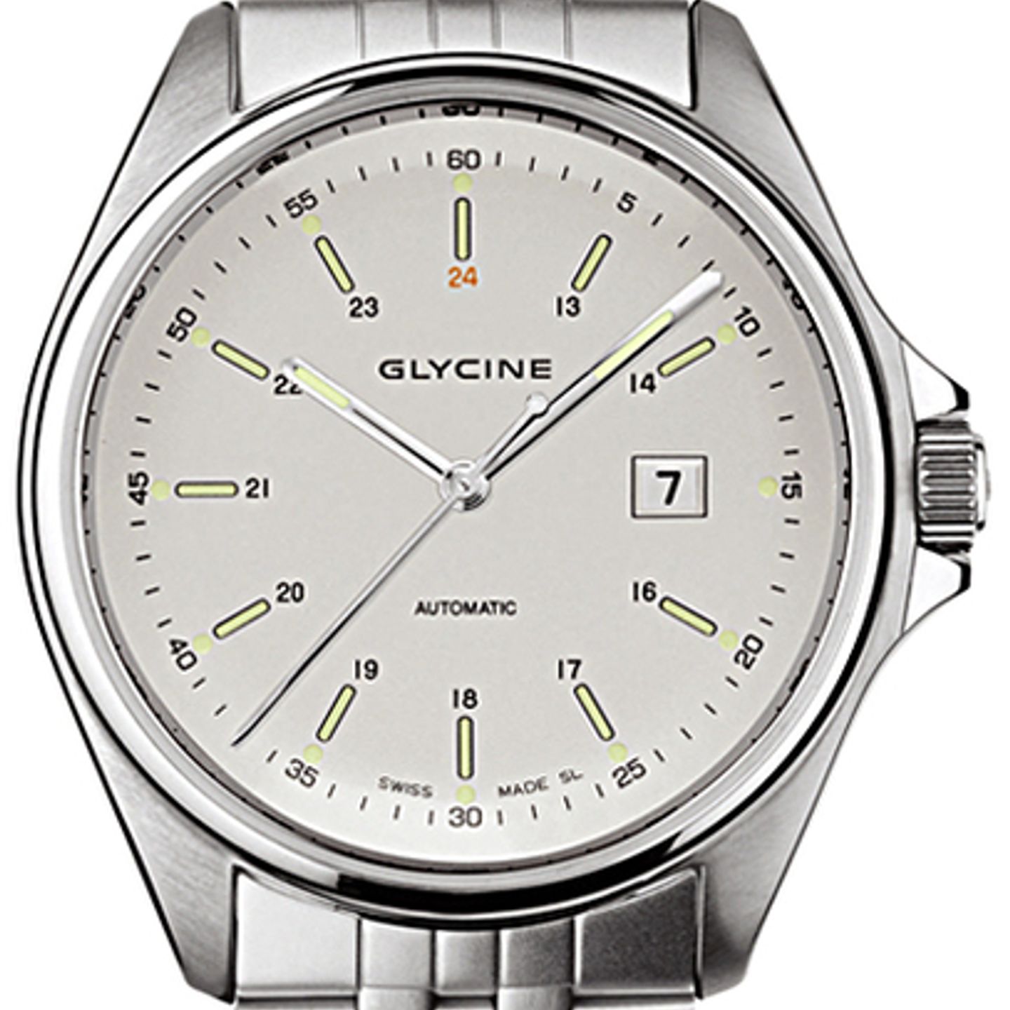 Glycine Vintage 3890.11-M (2017) - Silver dial 43 mm Steel case (1/3)