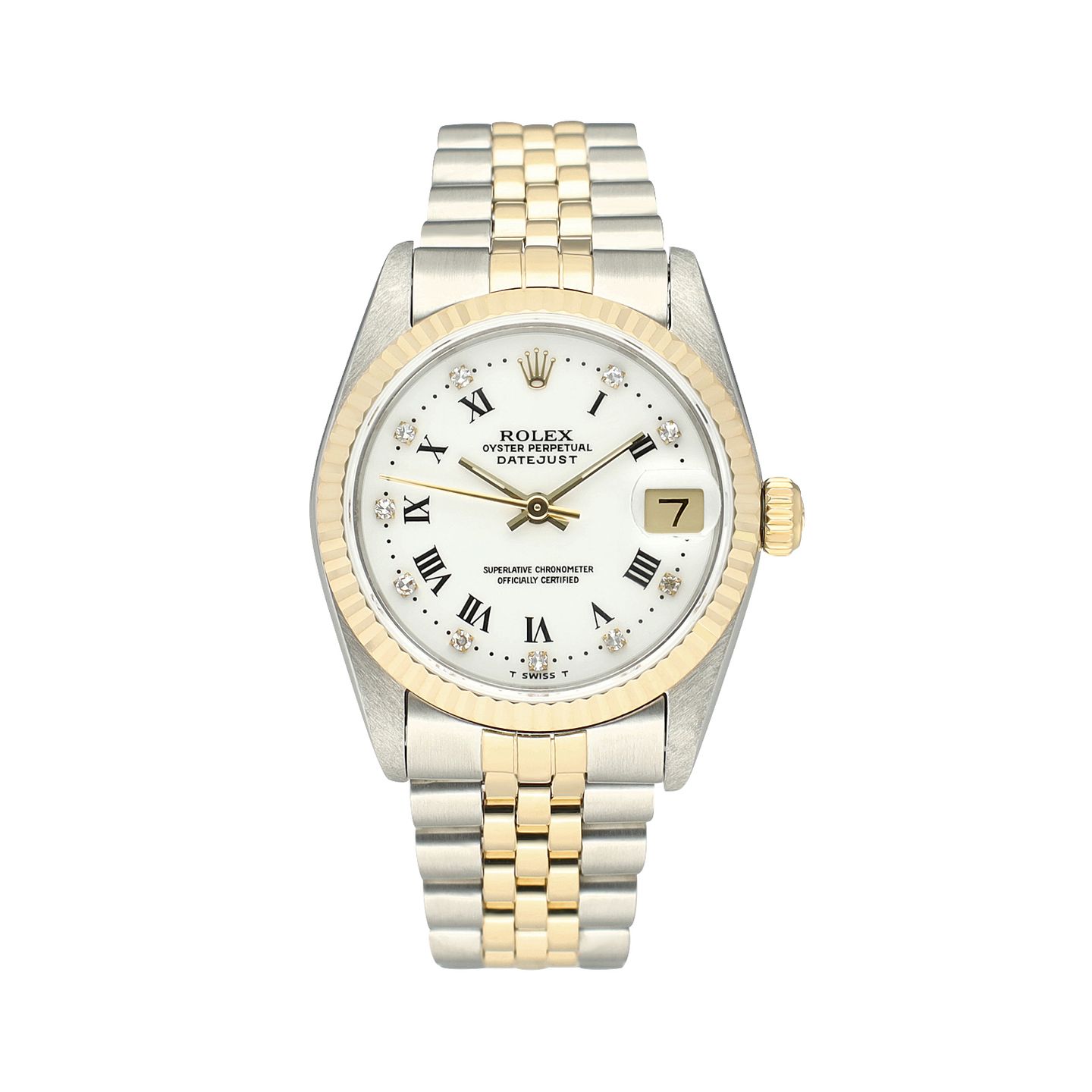 Rolex Datejust 31 68273 (1991) - White dial 31 mm Gold/Steel case (2/8)