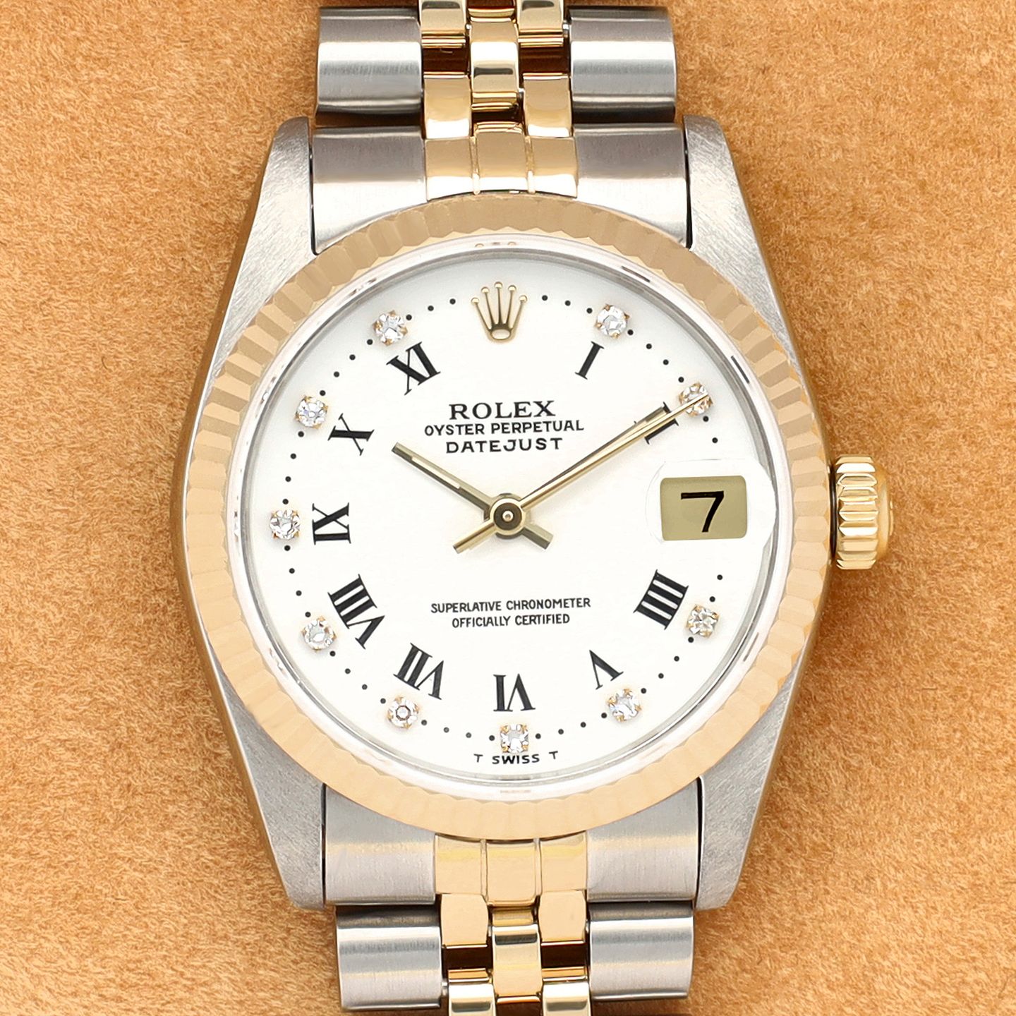 Rolex Datejust 31 68273 (1991) - White dial 31 mm Gold/Steel case (1/8)