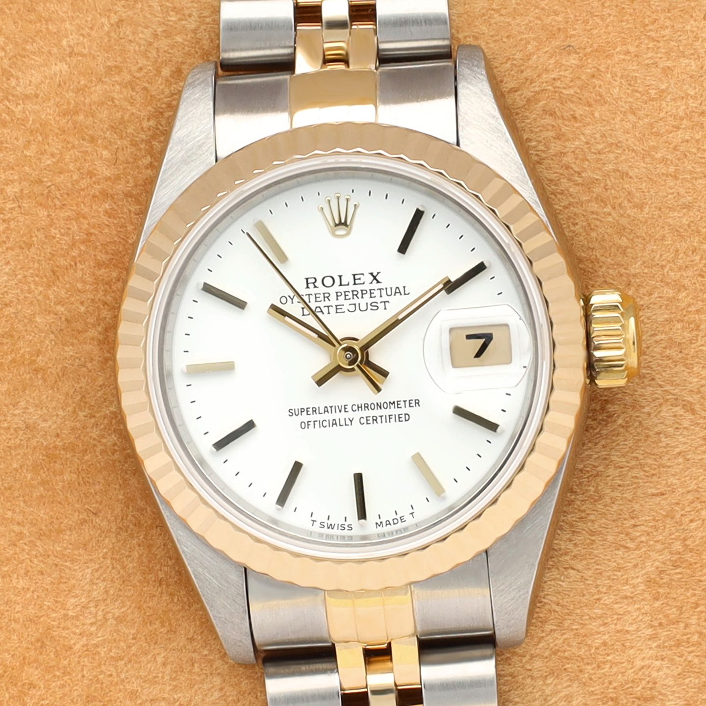 Rolex Lady-Datejust 69173 (1994) - White dial 26 mm Gold/Steel case (1/8)