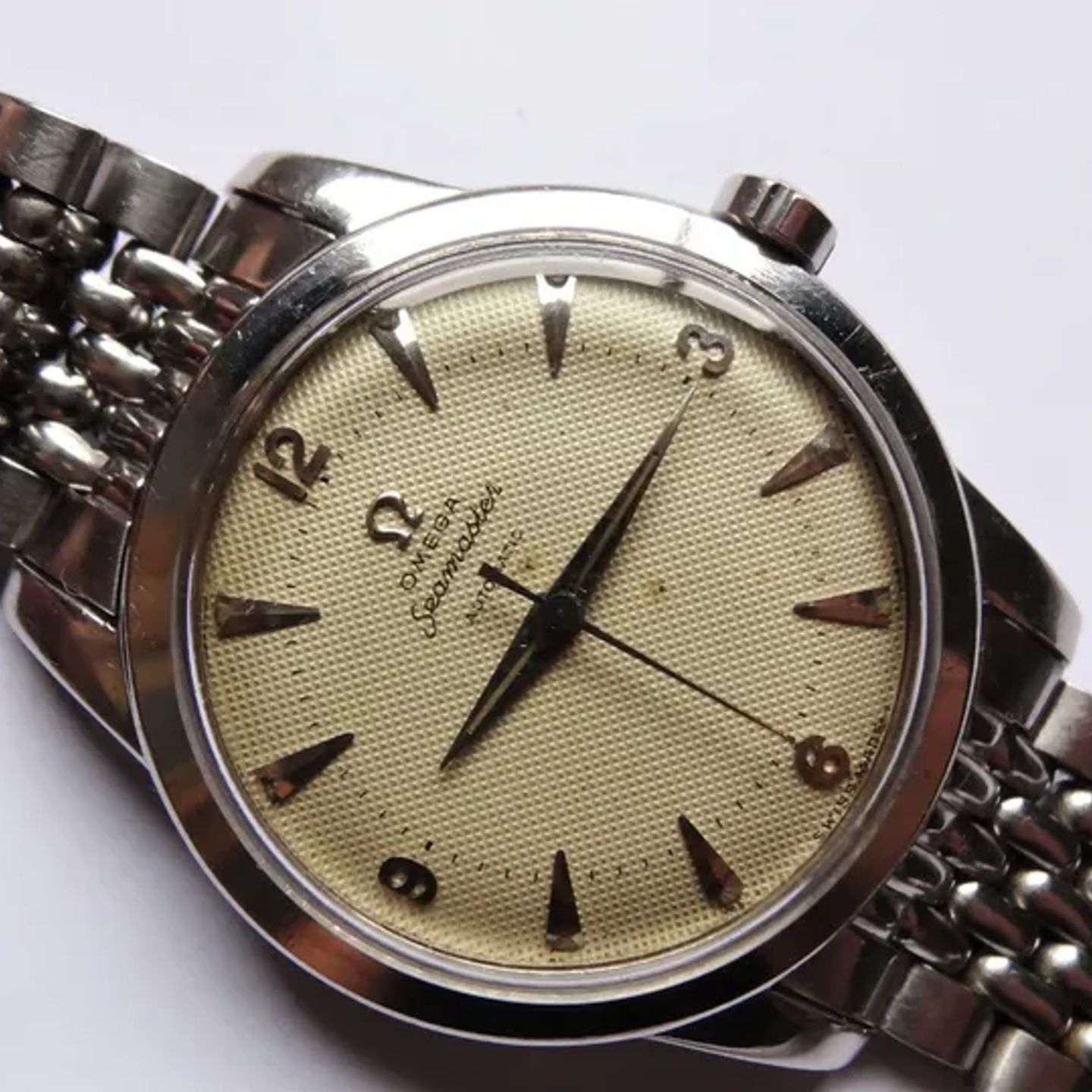 Omega Seamaster 2577-2 (1952) - White dial 35 mm Steel case (5/8)