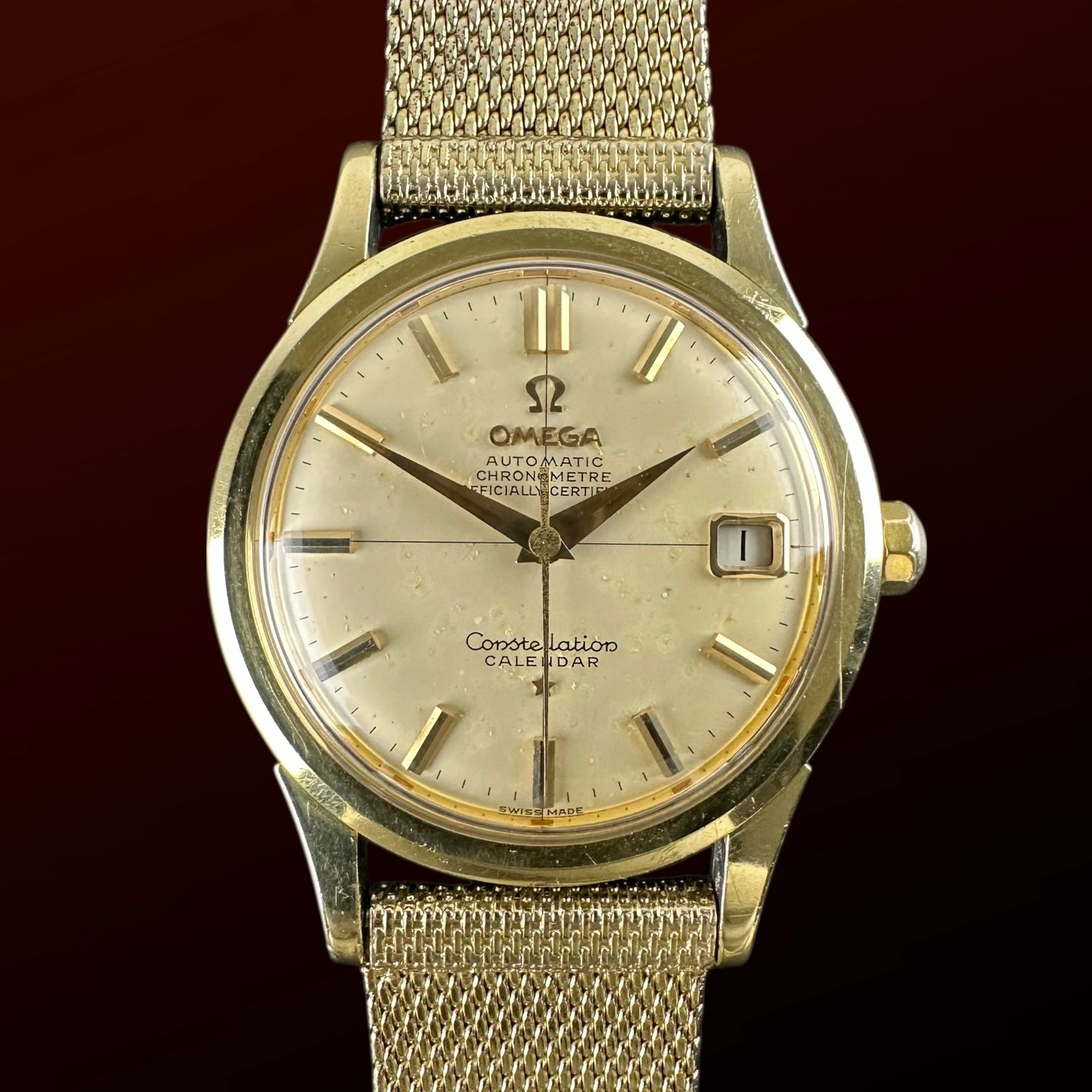 Omega Constellation 2943 (1958) - White dial 35 mm Gold/Steel case (1/8)