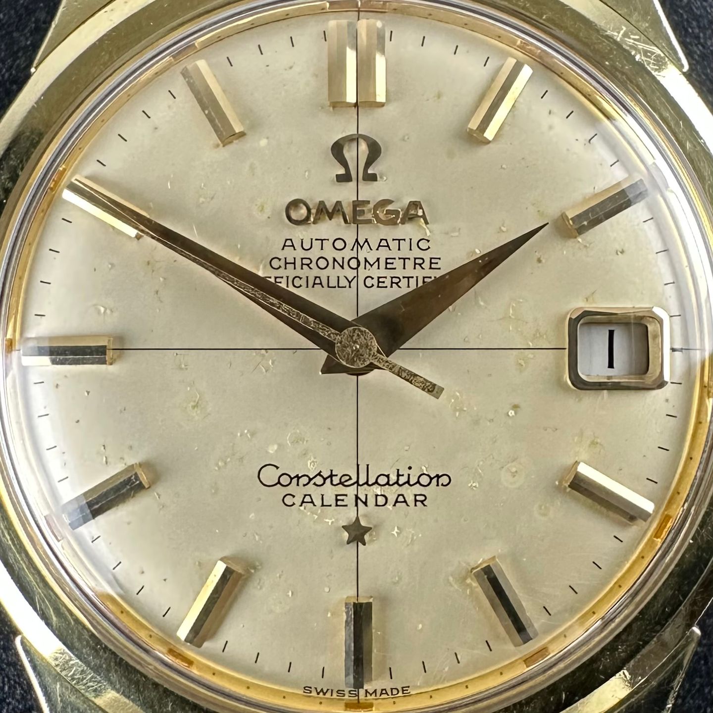 Omega Constellation 2943 (1958) - White dial 35 mm Gold/Steel case (8/8)