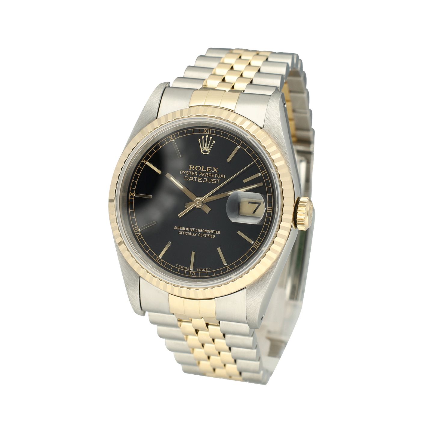 Rolex Datejust 36 16233 (1994) - Black dial 36 mm Gold/Steel case (3/8)