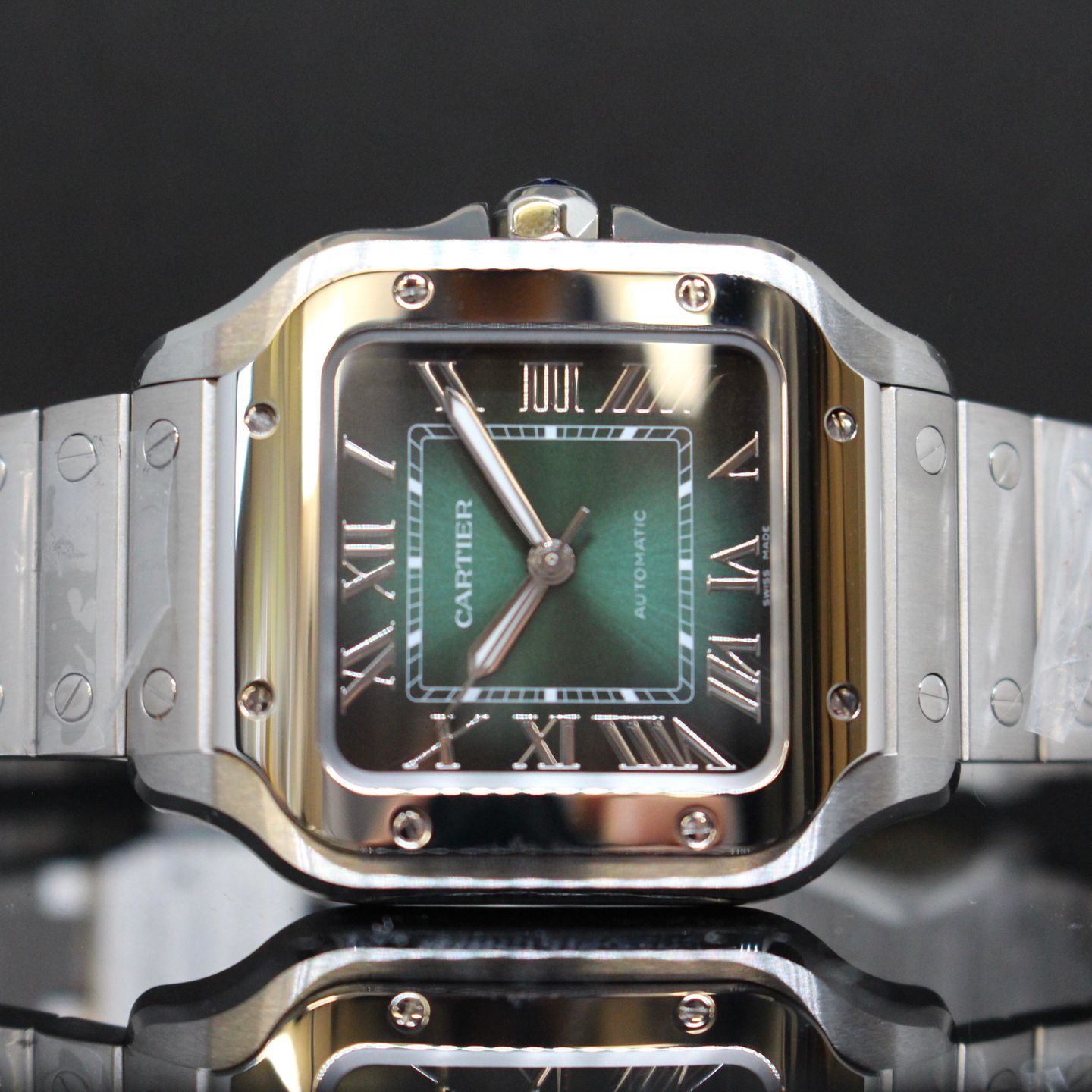 Cartier Santos WSSA0061 (2025) - Green dial 35 mm Steel case (1/5)