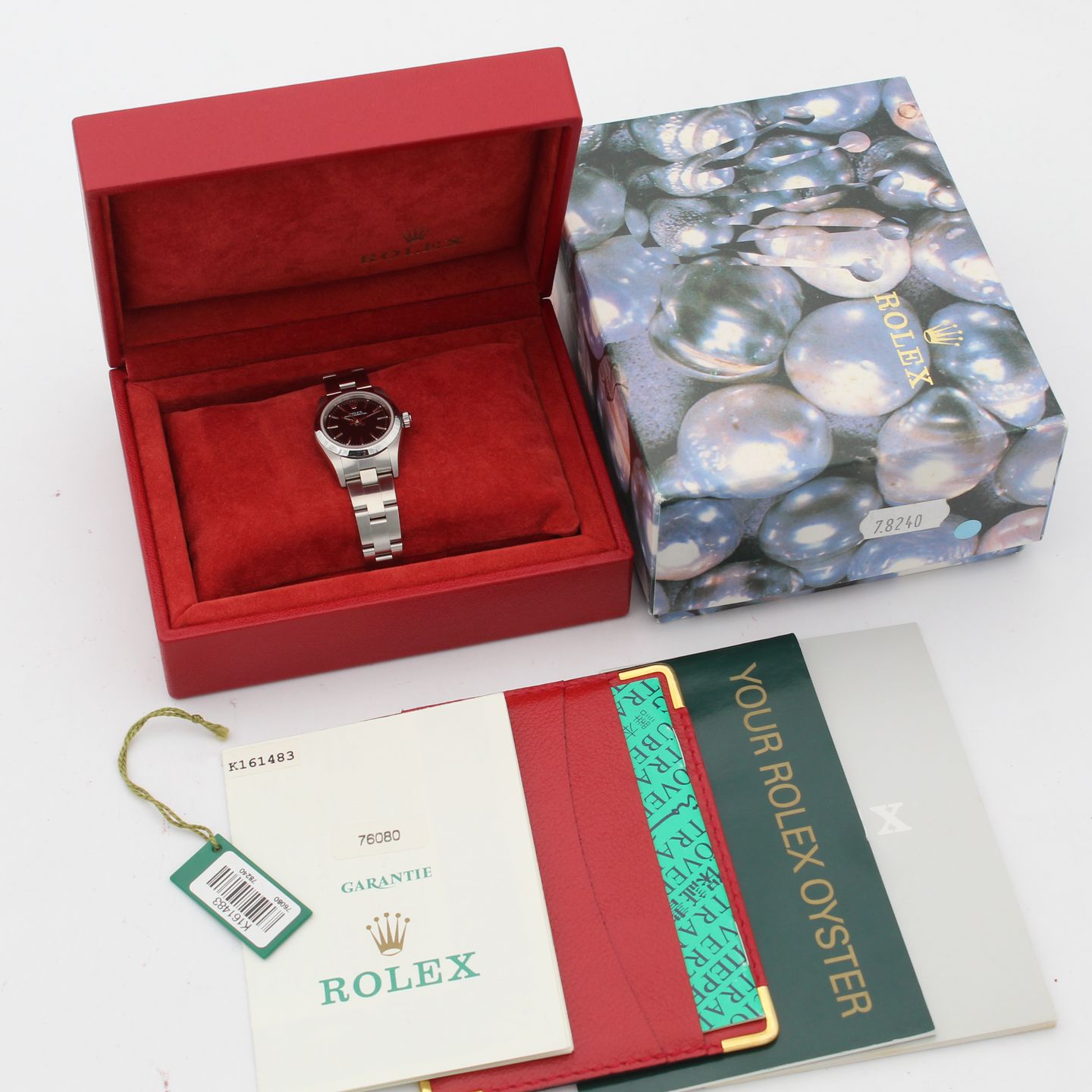 Rolex Oyster Perpetual 76080 (2001) - Zwart wijzerplaat 27mm Staal (8/8)