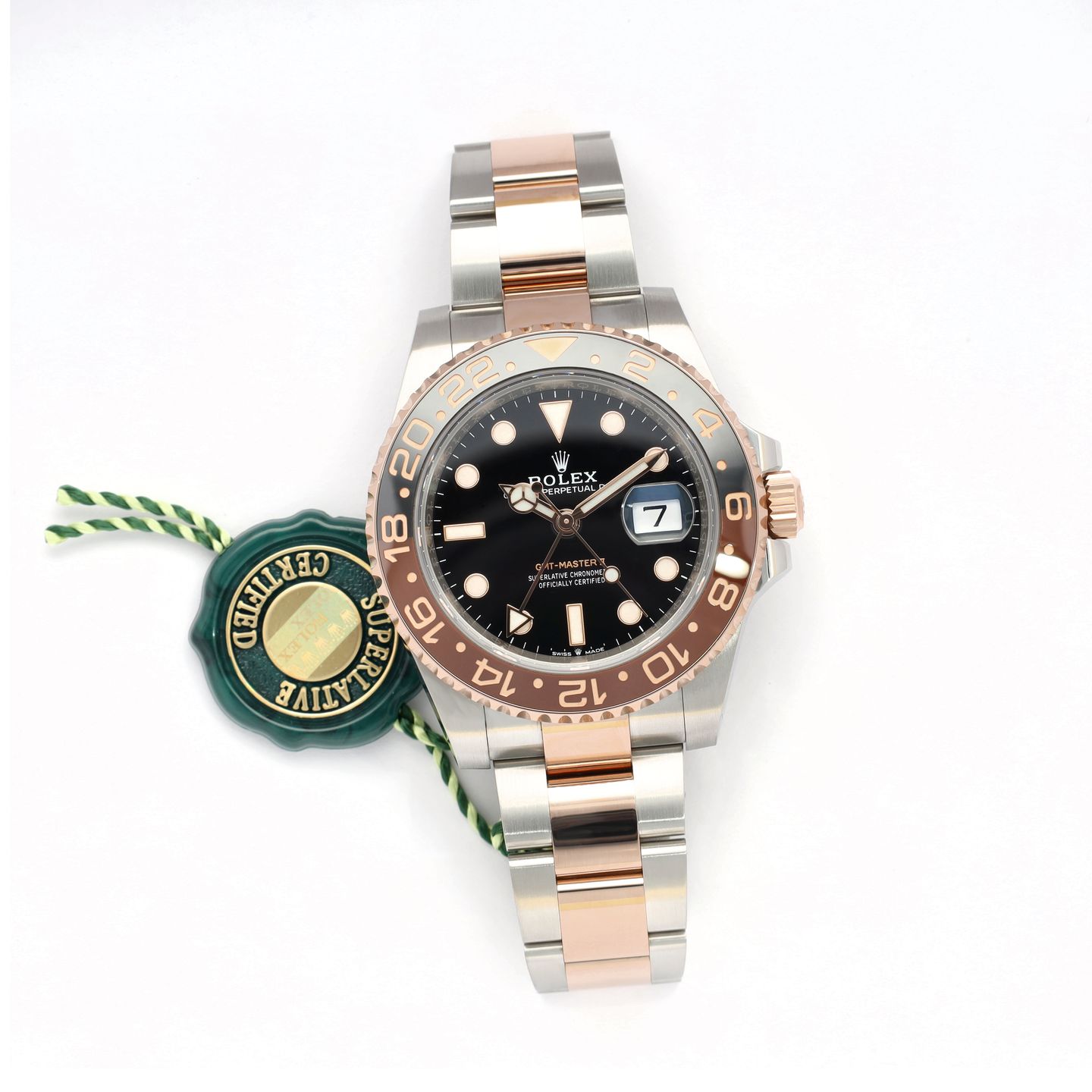 Rolex GMT-Master II 126711CHNR (2021) - Black dial 40 mm Gold/Steel case (7/8)