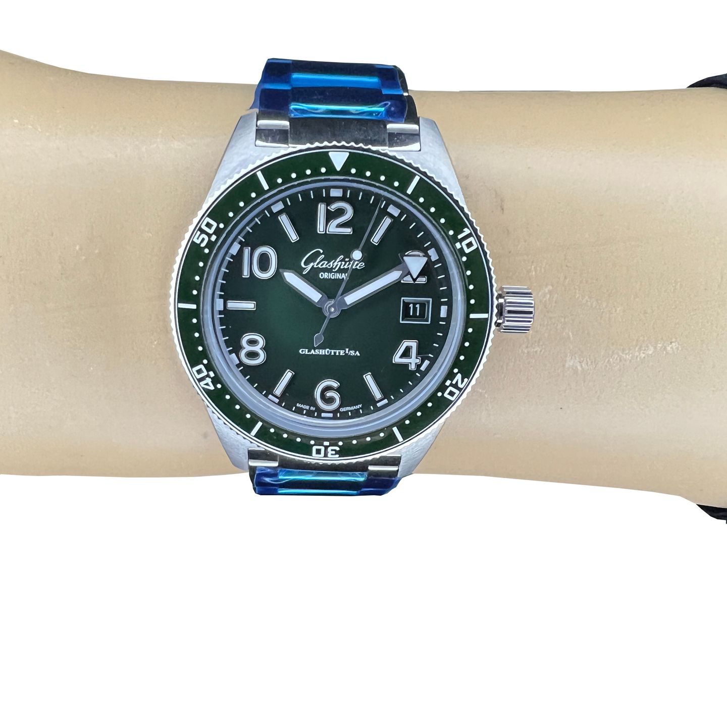 Glashütte Original SeaQ 1-39-11-13-83-70 (2024) - Groen wijzerplaat 40mm Staal (1/8)