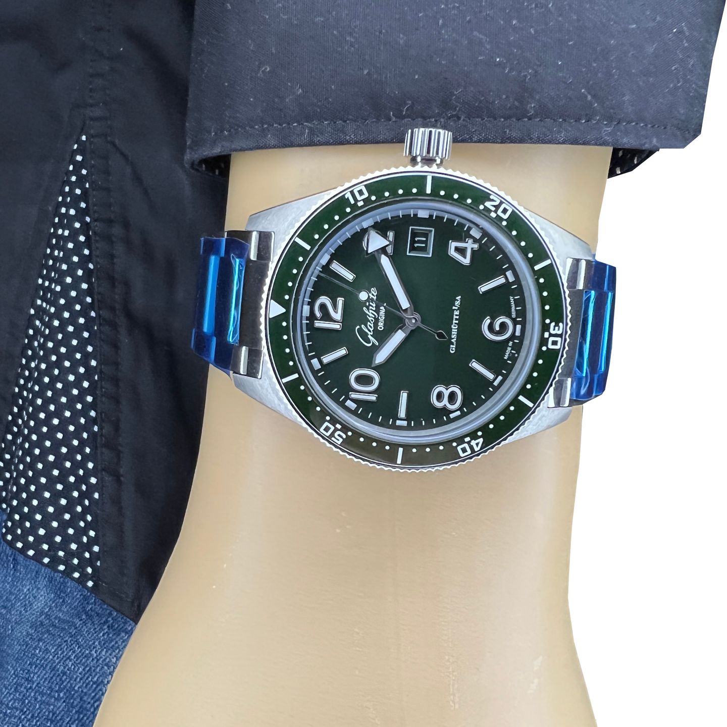 Glashütte Original SeaQ 1-39-11-13-83-70 (2024) - Green dial 40 mm Steel case (7/8)