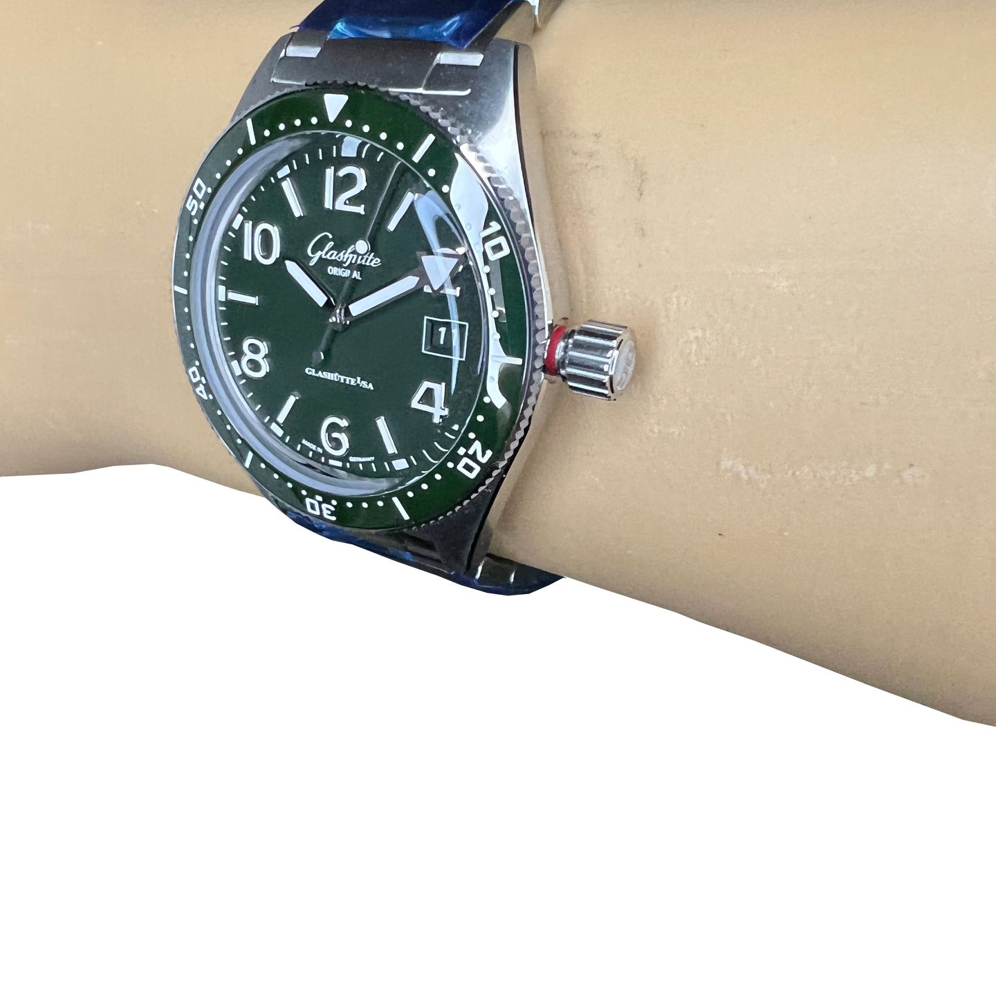 Glashütte Original SeaQ 1-39-11-13-83-70 (2024) - Green dial 40 mm Steel case (3/8)