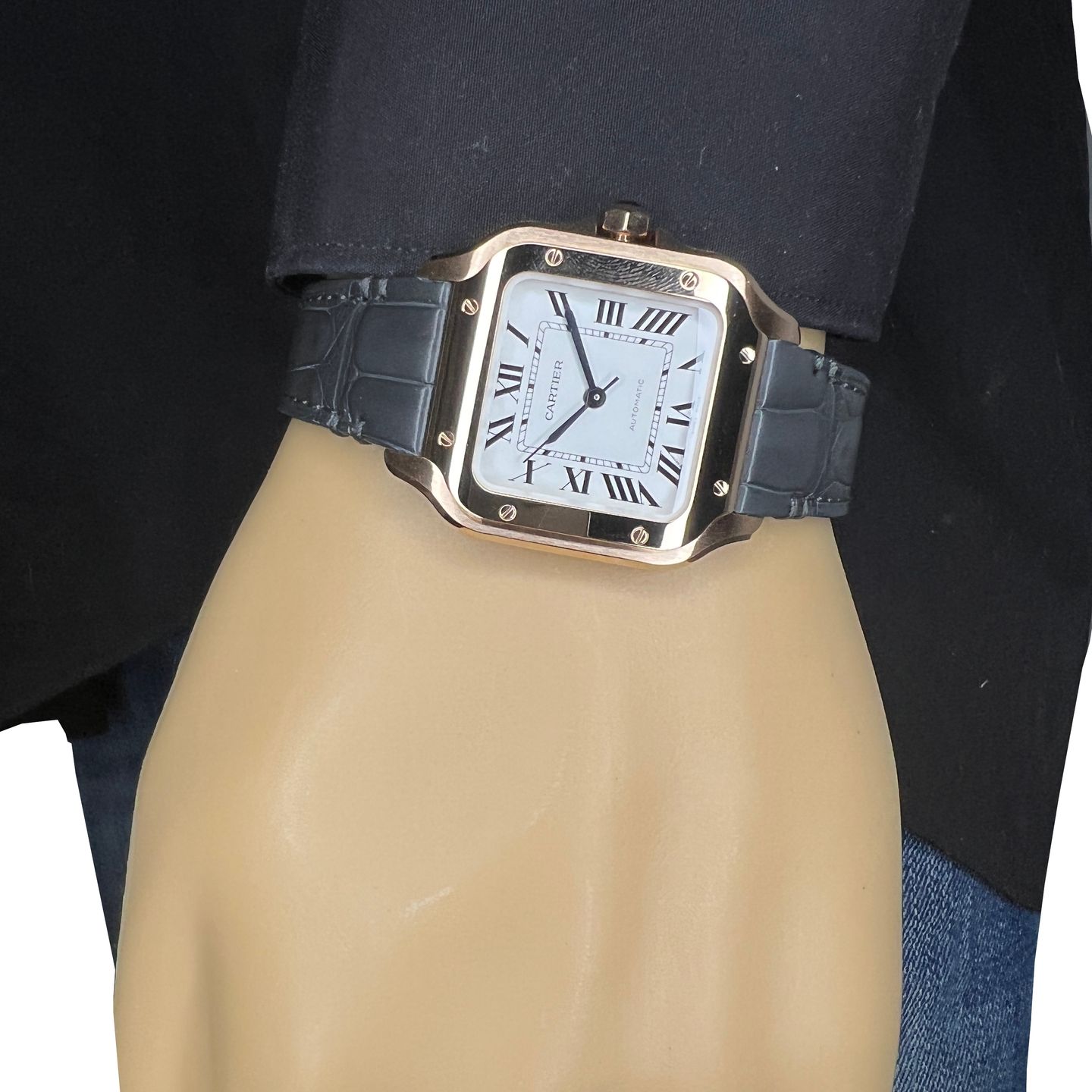 Cartier Santos WGSA0028 (2024) - Silver dial 35 mm Rose Gold case (7/8)