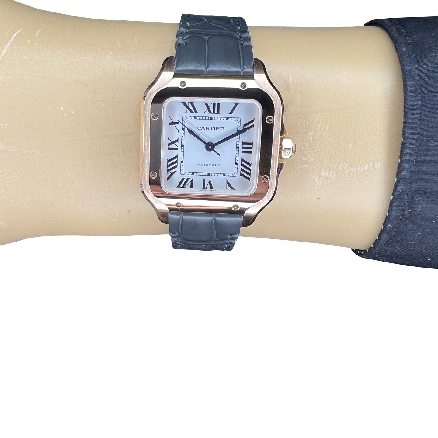 Cartier Santos WGSA0028 (2024) - Zilver wijzerplaat 35mm Roségoud (2/8)