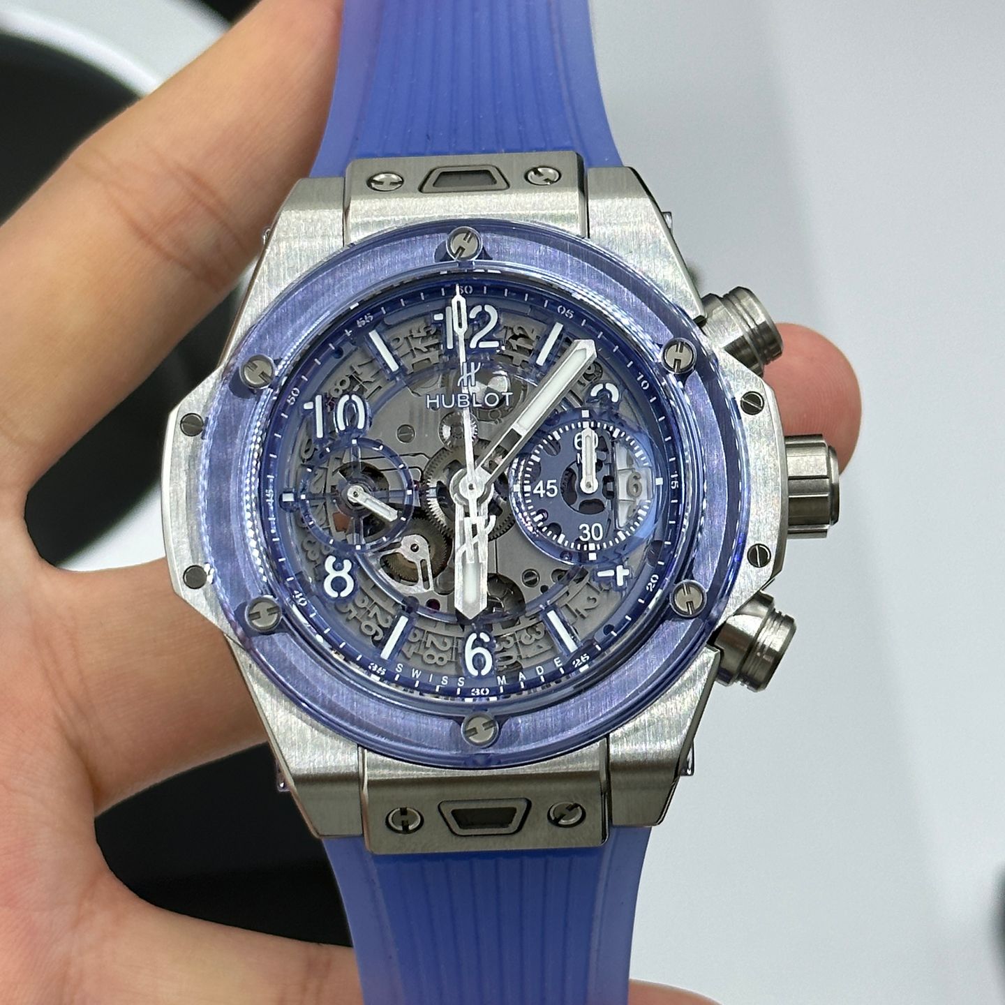 Hublot Big Bang Unico 441.NL.5129.RT.BUC21 (2021) - Blauw wijzerplaat 42mm Titanium (6/8)