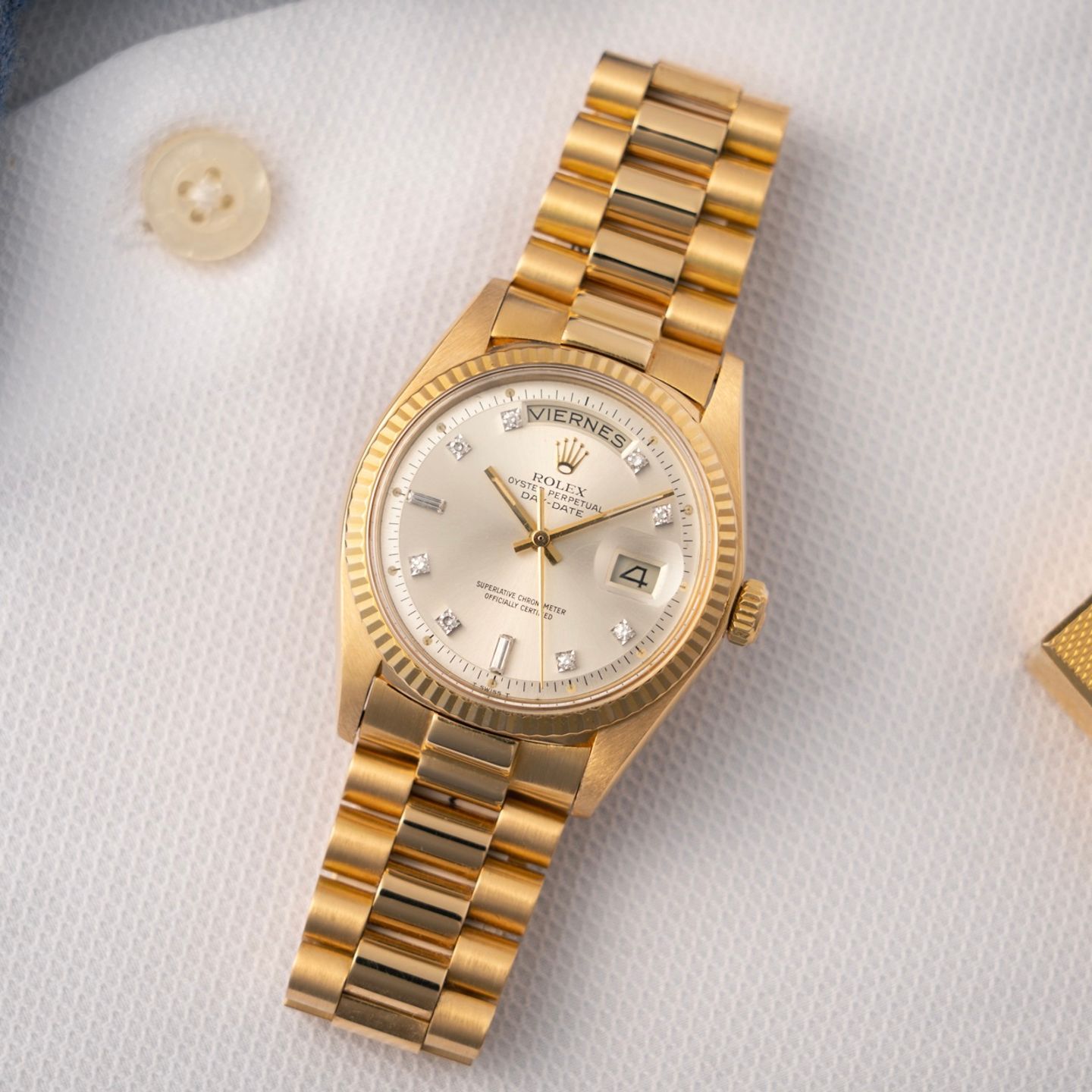 Rolex Day-Date 1803 (1976) - Silver dial 36 mm Yellow Gold case (7/8)