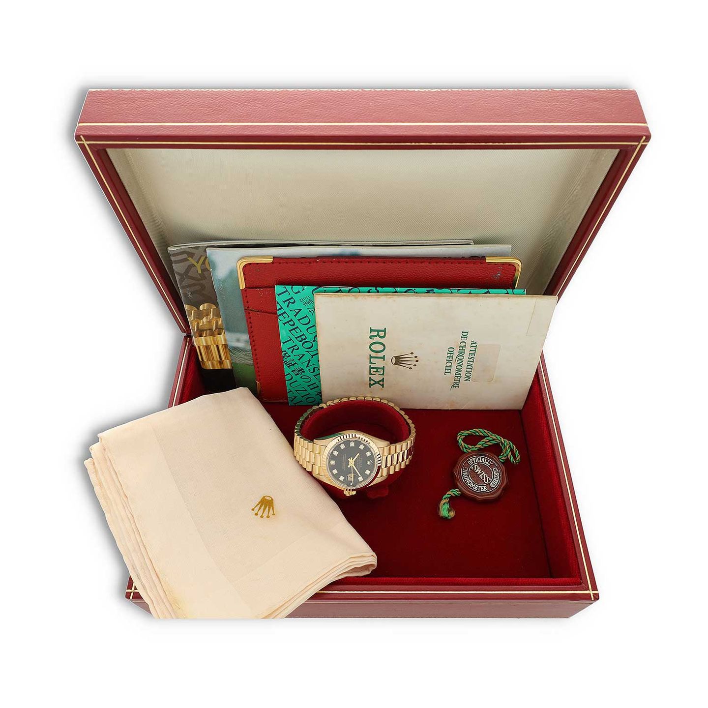 Rolex Lady-Datejust 69178 (1991) - Zwart wijzerplaat 26mm Geelgoud (8/8)