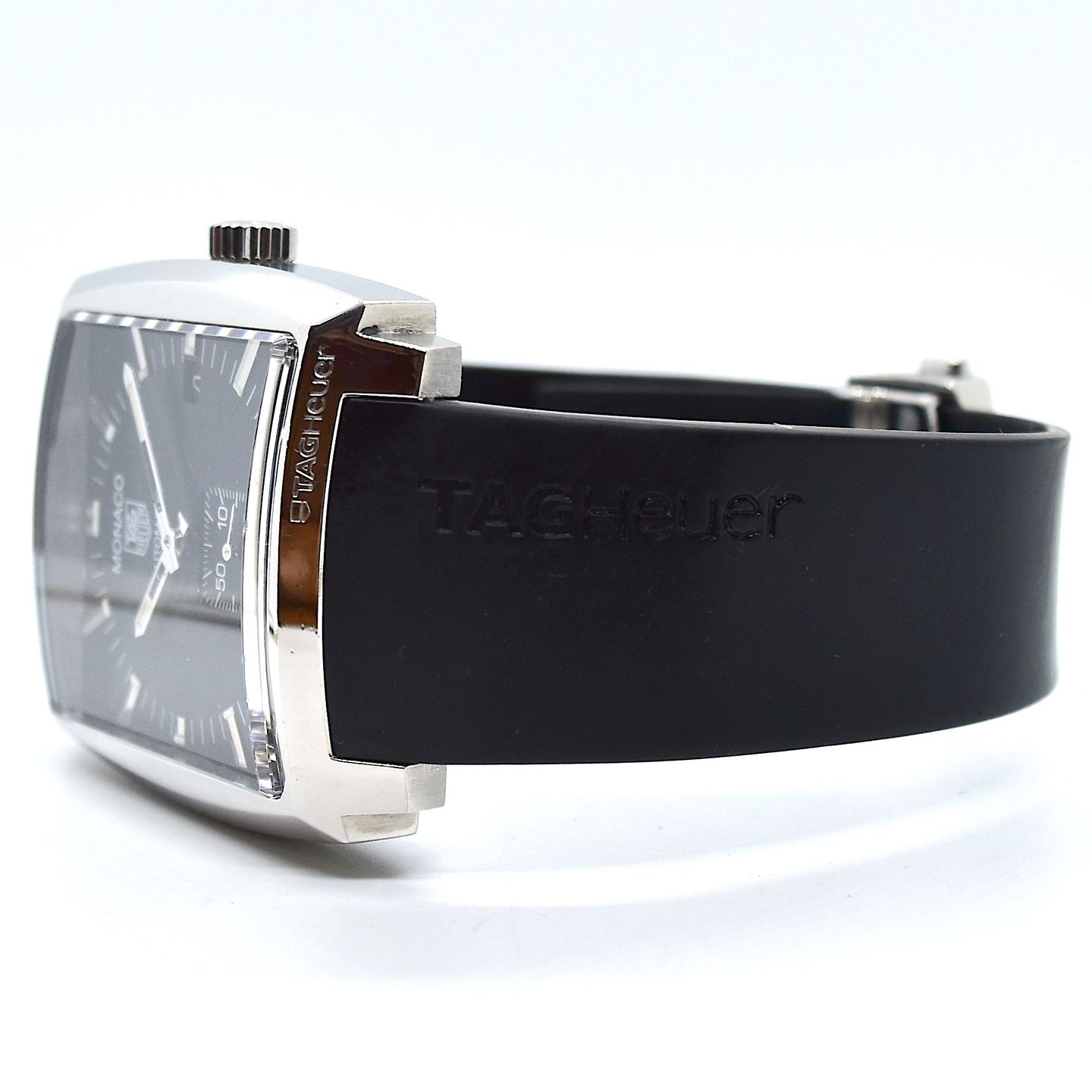 TAG Heuer Monaco Calibre 6 WW2110 (2009) - Zwart wijzerplaat 37mm Staal (2/8)