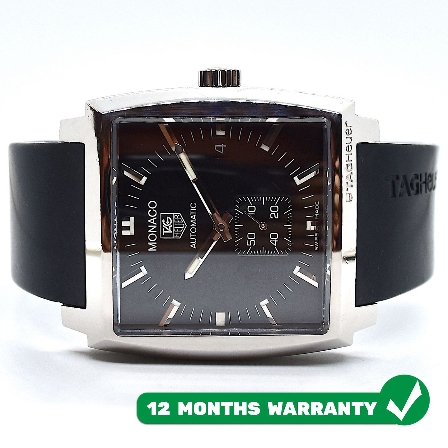 TAG Heuer Monaco Calibre 6 WW2110 (2009) - Zwart wijzerplaat 37mm Staal (1/8)