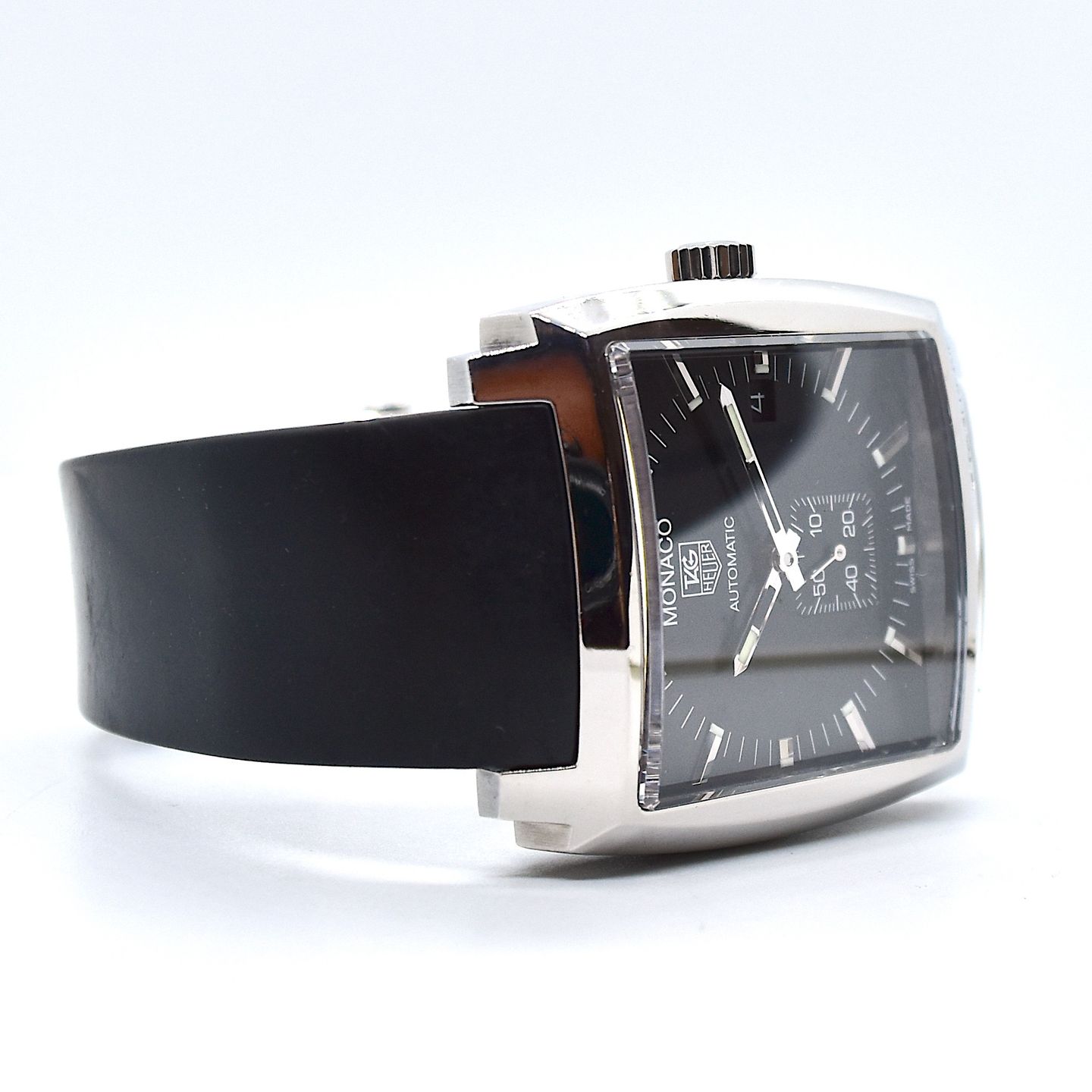 TAG Heuer Monaco Calibre 6 WW2110 (2009) - Zwart wijzerplaat 37mm Staal (3/8)