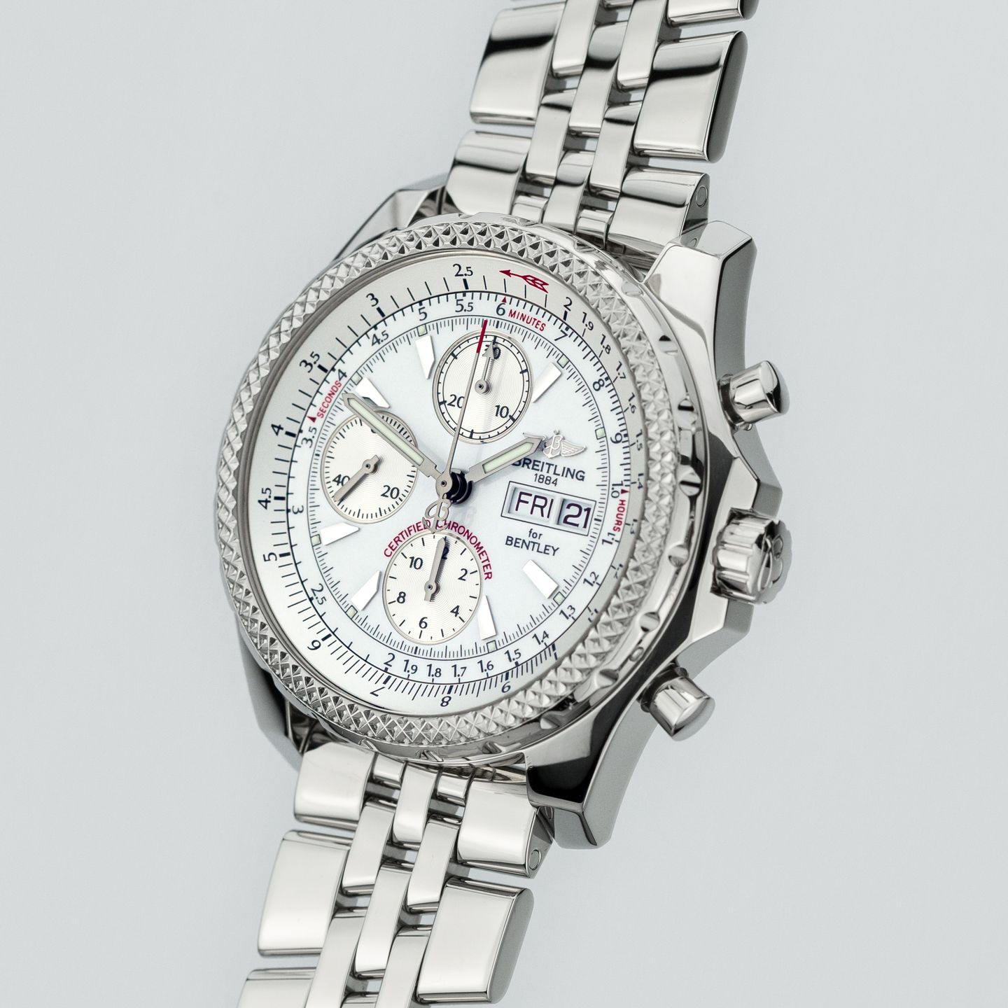 Breitling Bentley GT A1336212/A575-972A (2012) - Wit wijzerplaat 44mm Staal (3/8)