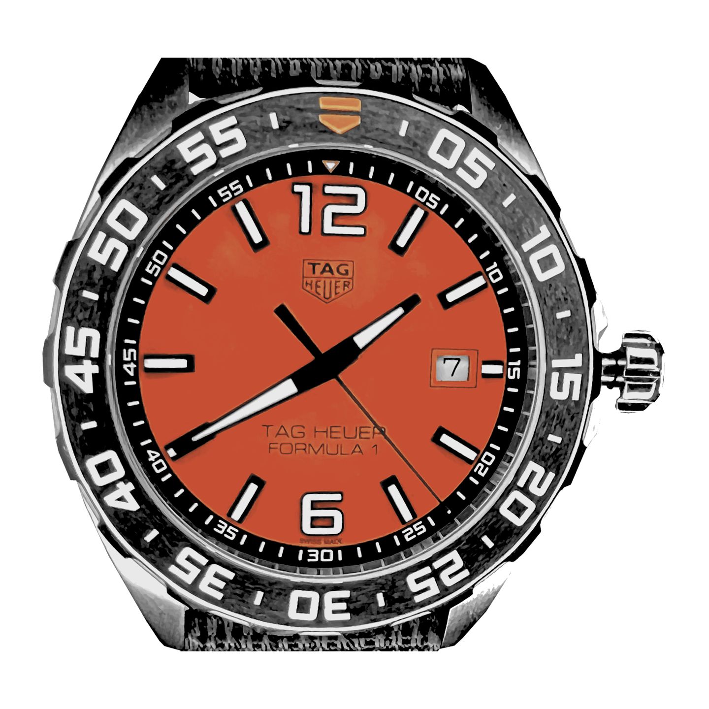 TAG Heuer Formula 1 Quartz WAZ101A.FC8305 (2024) - Orange dial 43 mm Steel case (1/8)