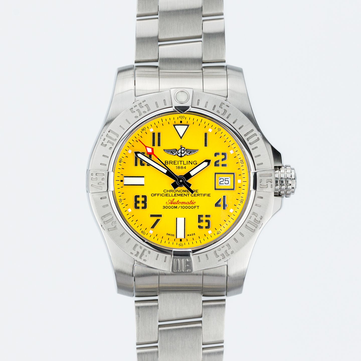 Breitling Avenger II Seawolf A17331101I1A1 (2018) - Yellow dial 45 mm Steel case (1/8)