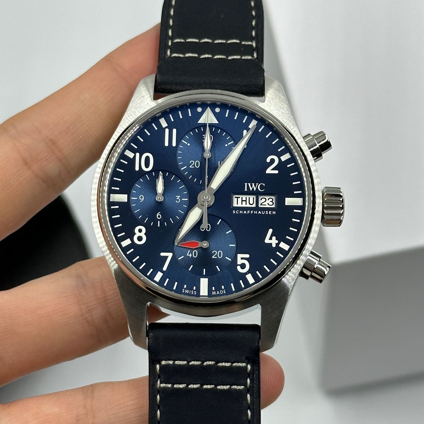 IWC Pilot Chronograph IW388101 (2023) - Blue dial 41 mm Steel case (5/8)