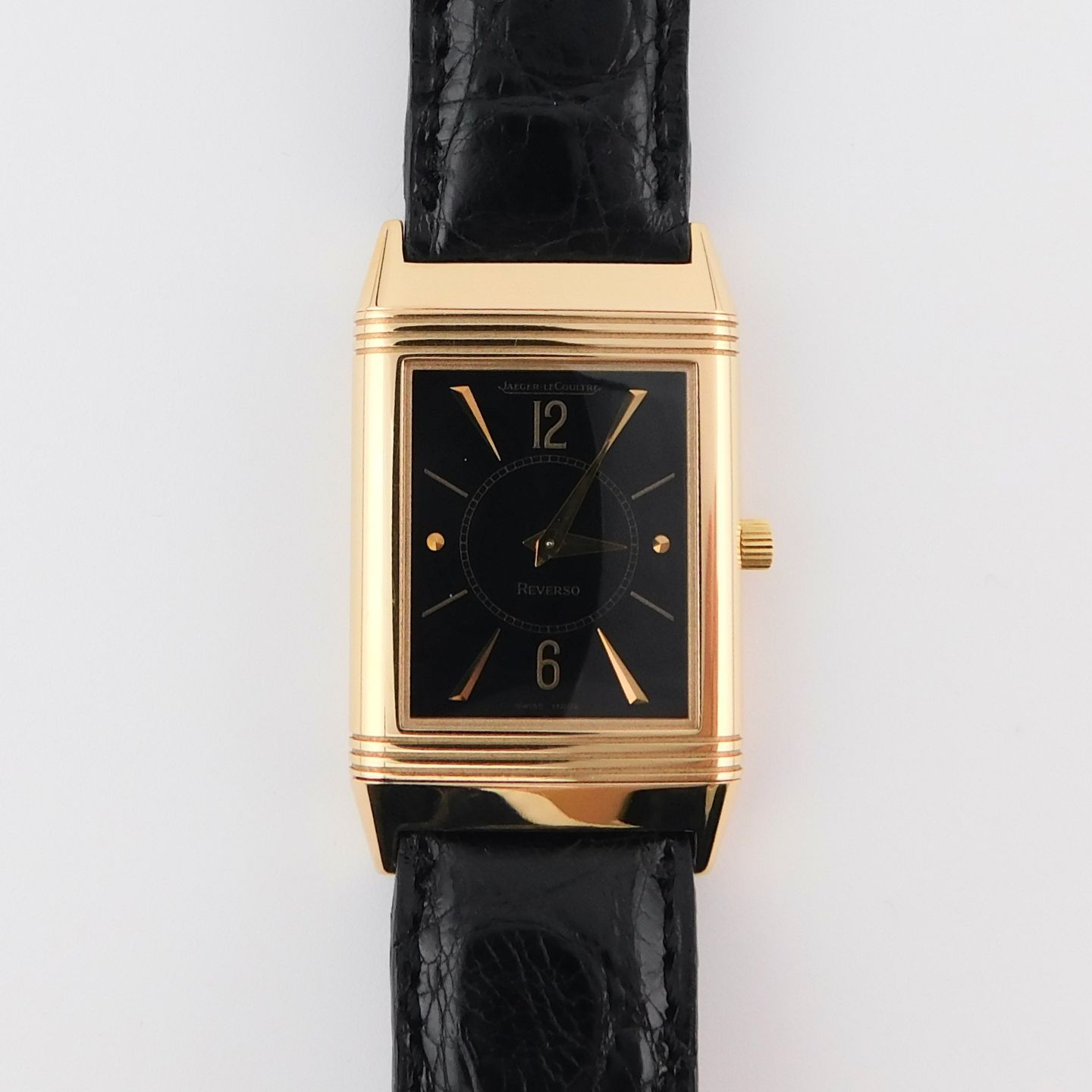 Jaeger-LeCoultre Reverso Classique 250.2.86 (1998) - Zwart wijzerplaat 23mm Roségoud (2/6)
