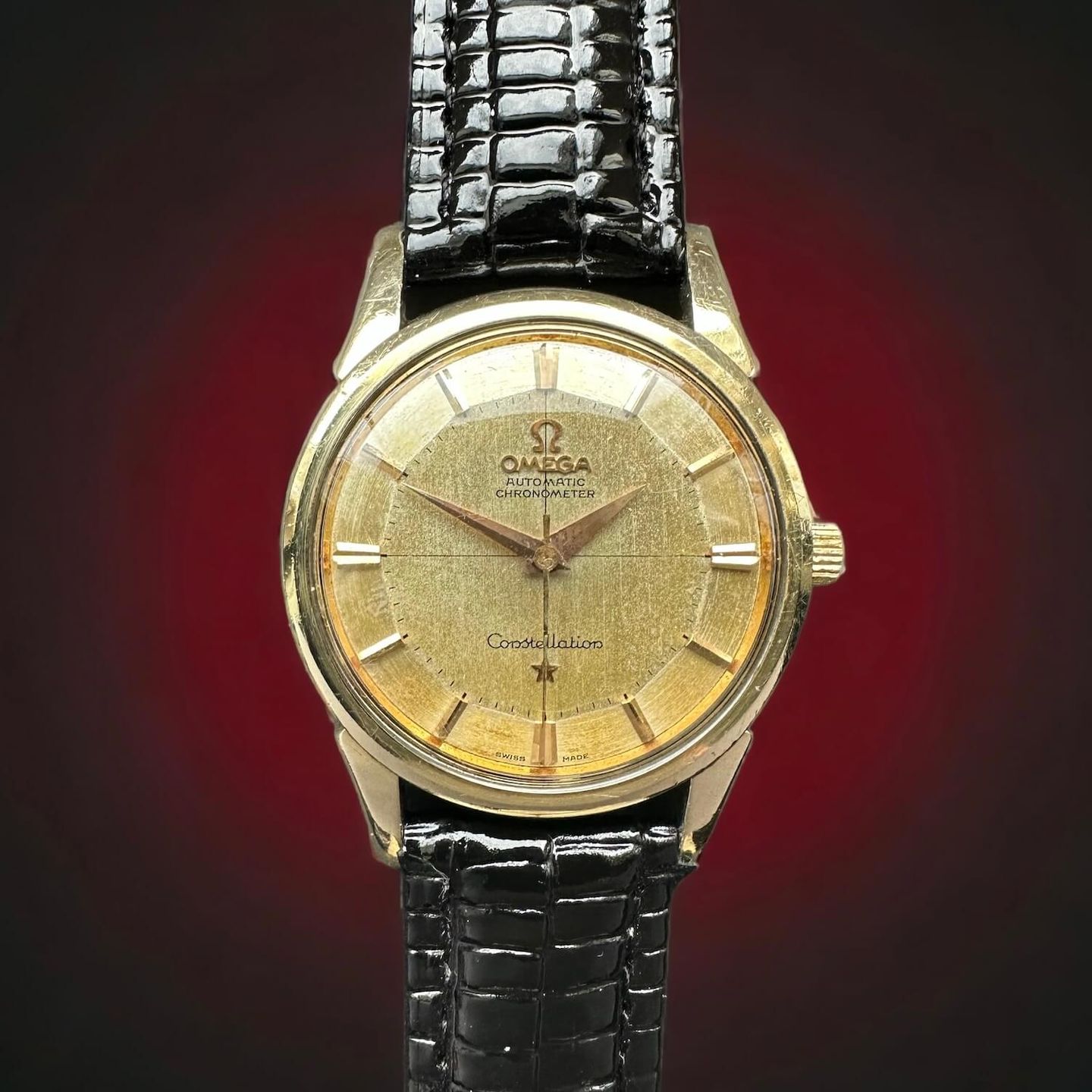 Omega Constellation 14381 (1960) - Champagne wijzerplaat 34mm Goud/Staal (1/8)