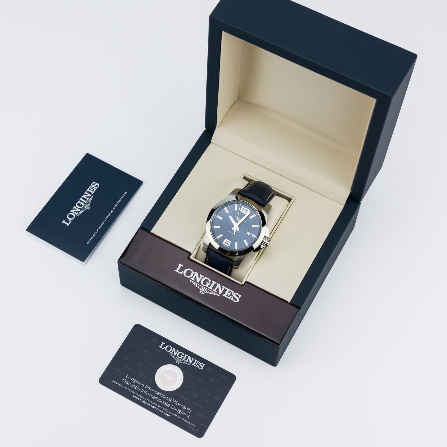 Longines Conquest L3.760.4.96.6 (2023) - Blauw wijzerplaat 43mm Staal (2/8)