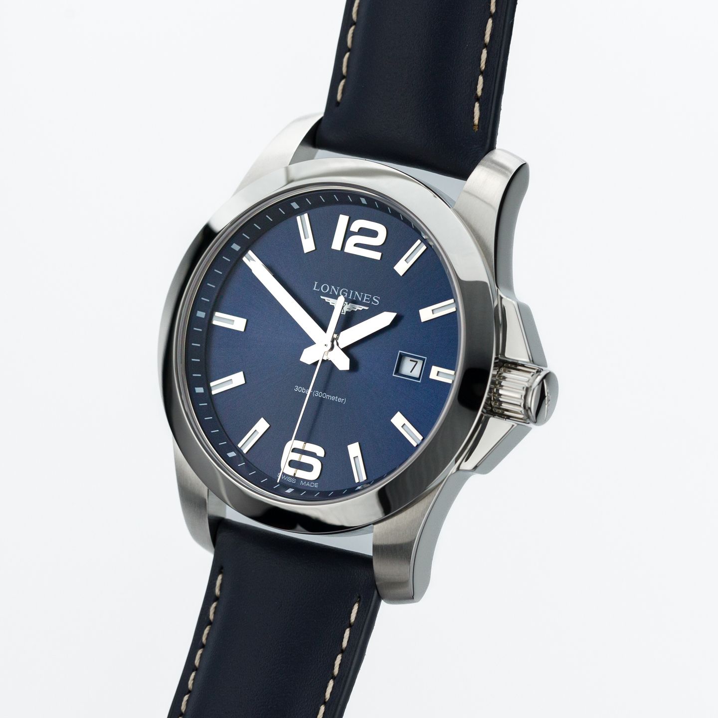 Longines Conquest L3.760.4.96.6 (2023) - Blauw wijzerplaat 43mm Staal (3/8)