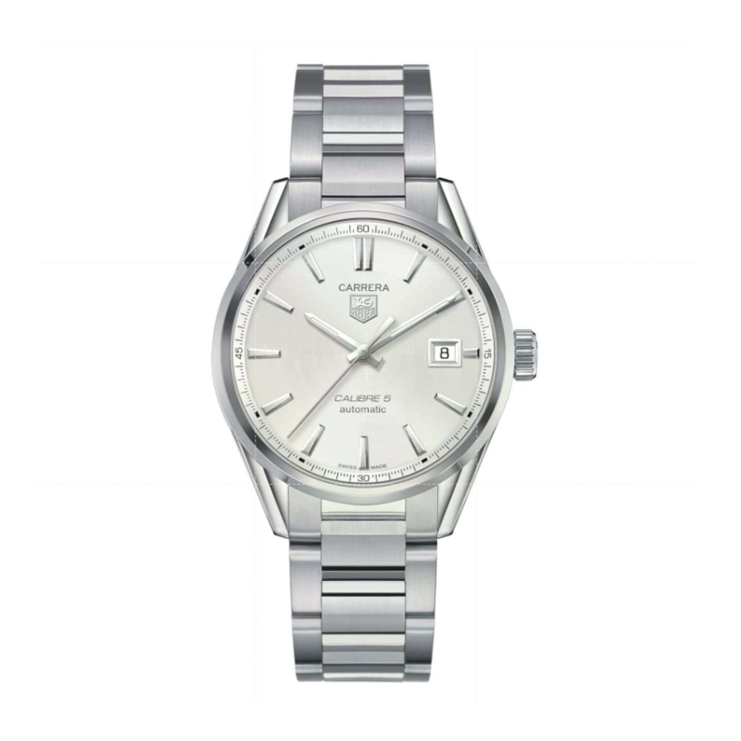 TAG Heuer Carrera Calibre 5 WAR211B.BA0782 (2024) - Wit wijzerplaat 39mm Staal (1/1)