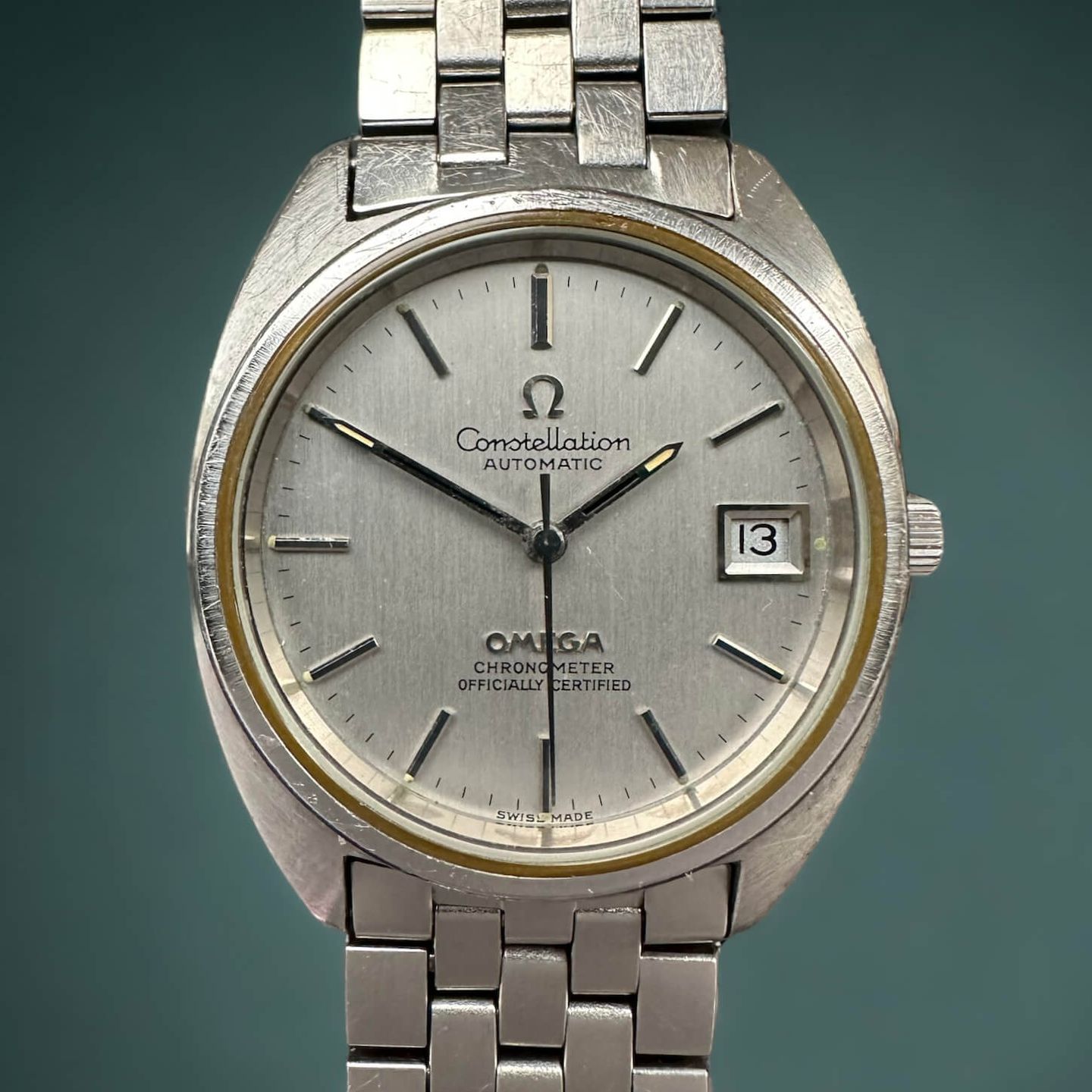 Omega Constellation 168.0056 (1973) - Grey dial 39 mm Steel case (1/8)