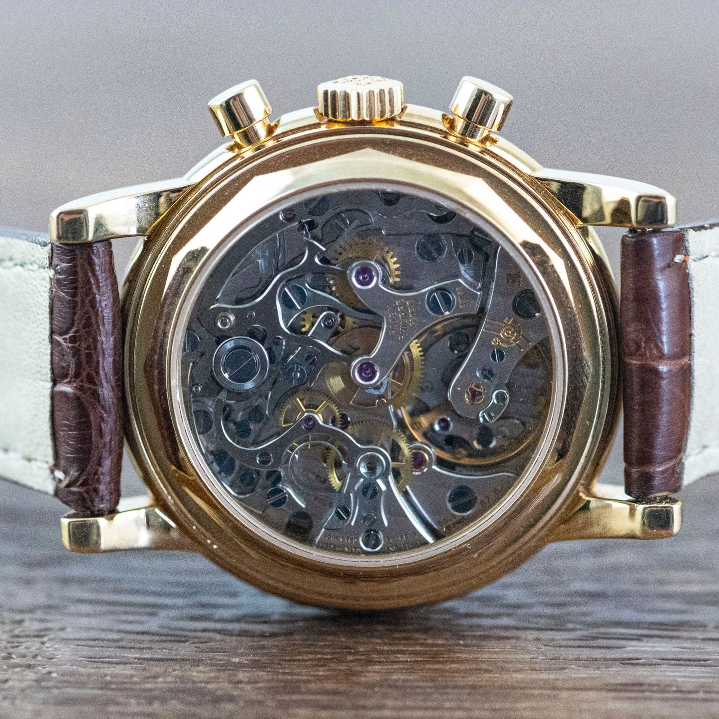 Patek Philippe Perpetual Calendar Chronograph 3970EJ (1992) - Zilver wijzerplaat 36mm Geelgoud (4/8)